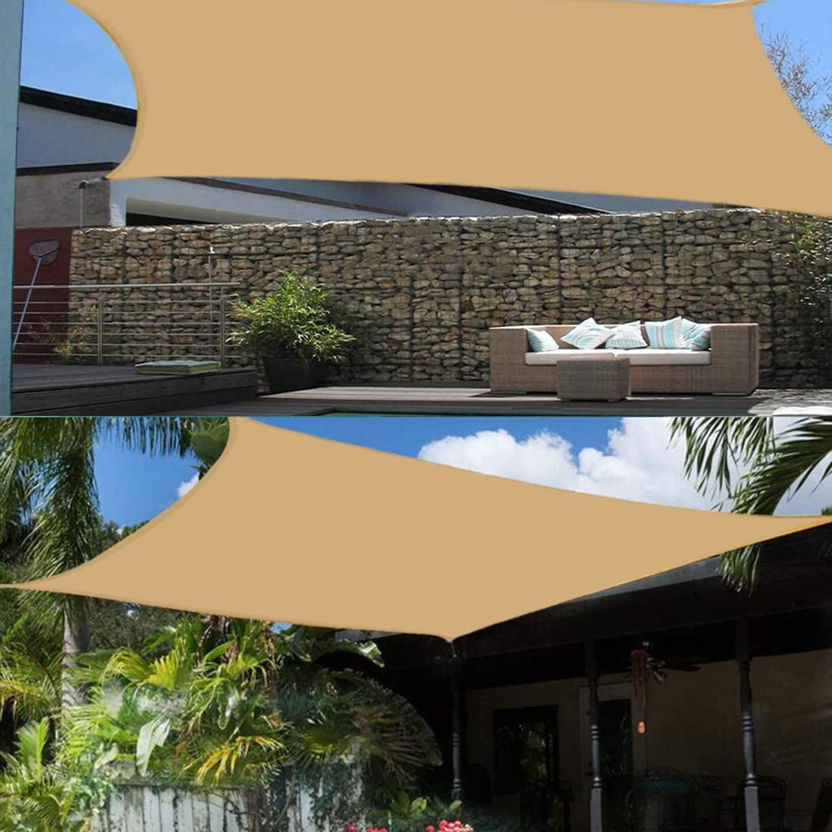 Outdoor-Sonnensegel, 5 x 6 m, Pergola-Markise, mit Befestigungsset, verbesserter Canvas-Stoff für Terrasse, Party, Baldachin, Pool, Orange