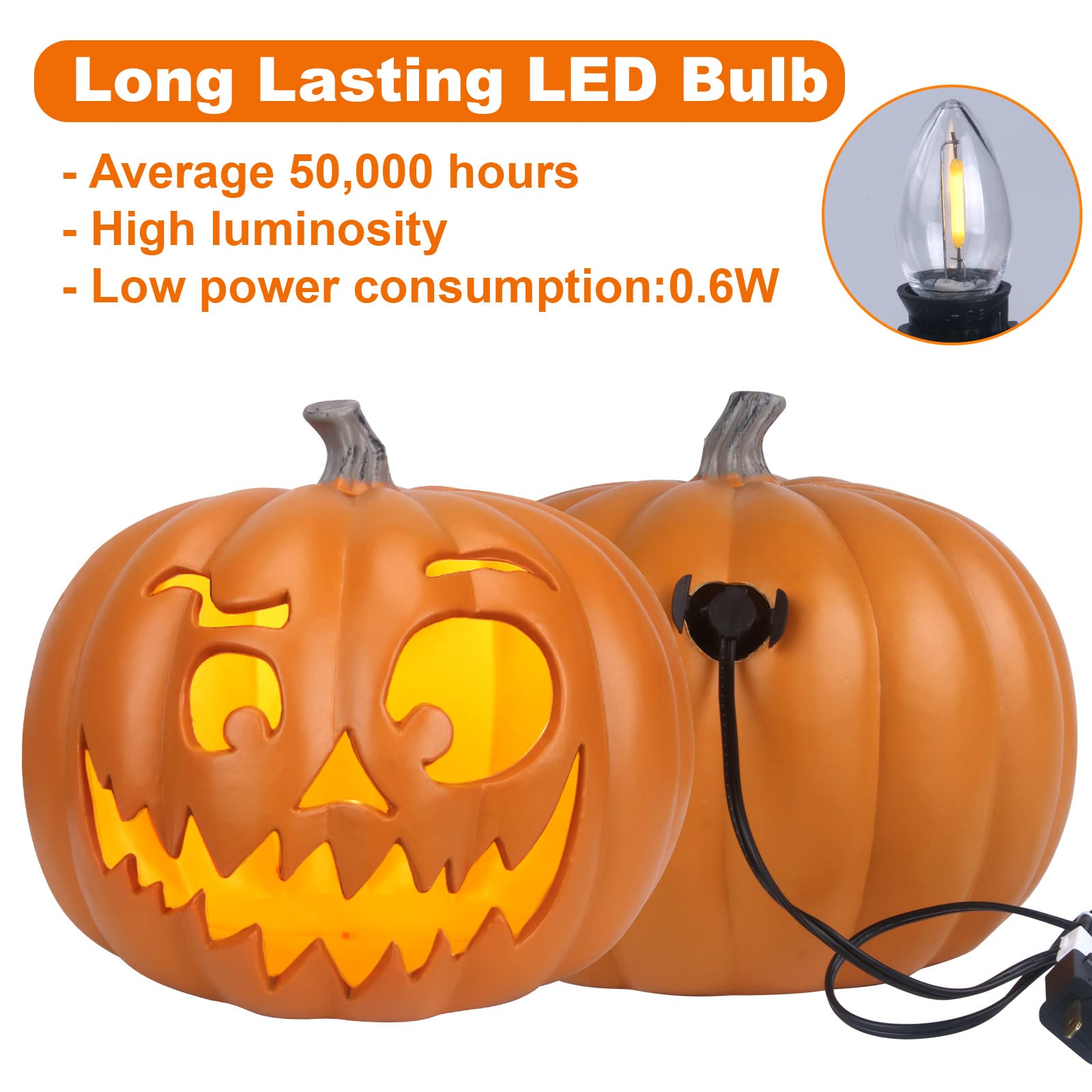 VALICLUD Halloween Kürbis LED Licht - Grusel Dekoration Für Haus & Garten