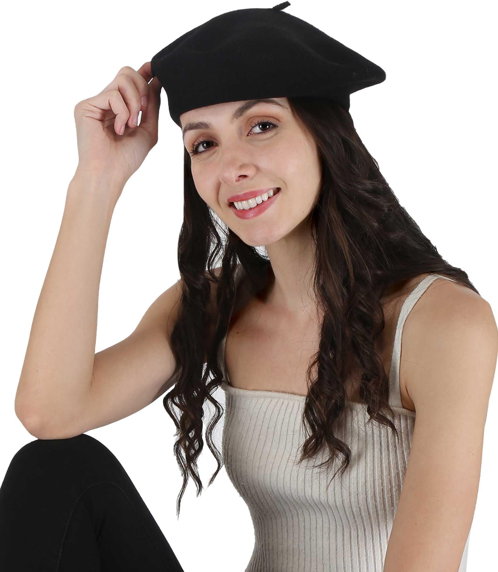 French Artist Unisex Wool Beret Cap | Autumn Beanie Winter Hat for Women & Girls