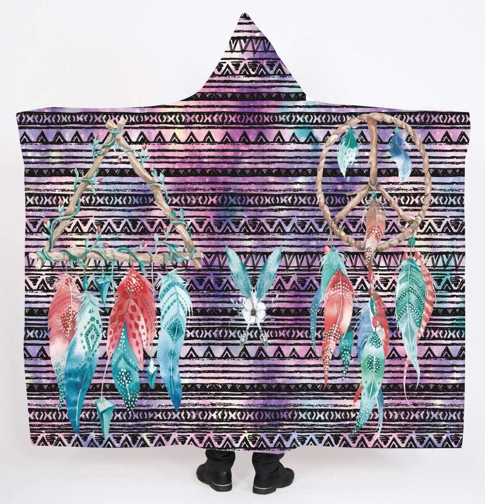 Couverture pour pause déjeuner au bureau, plaid épais Sherpa à motif plume