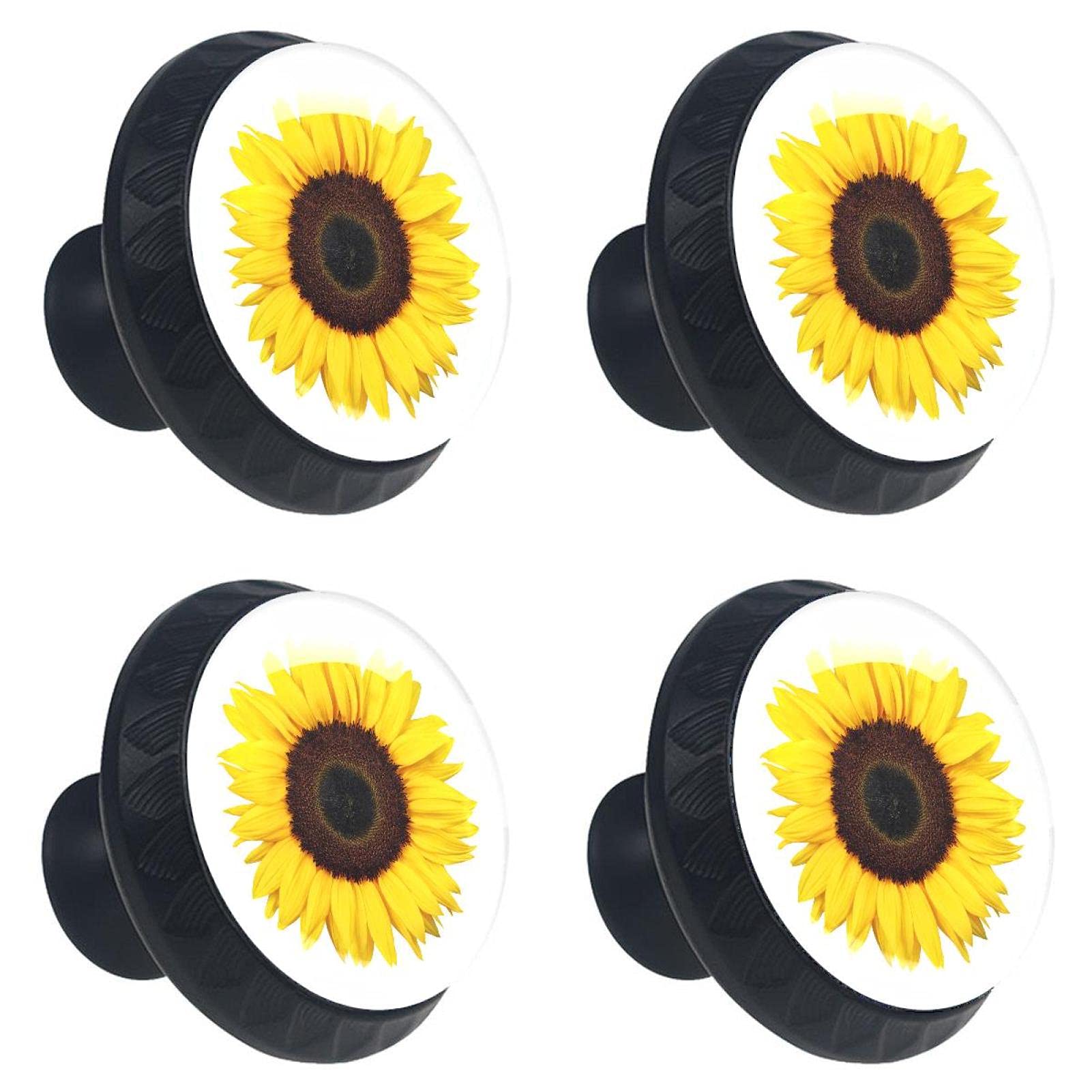 Boutons de meuble tournesol multicolores pour décoration cuisine