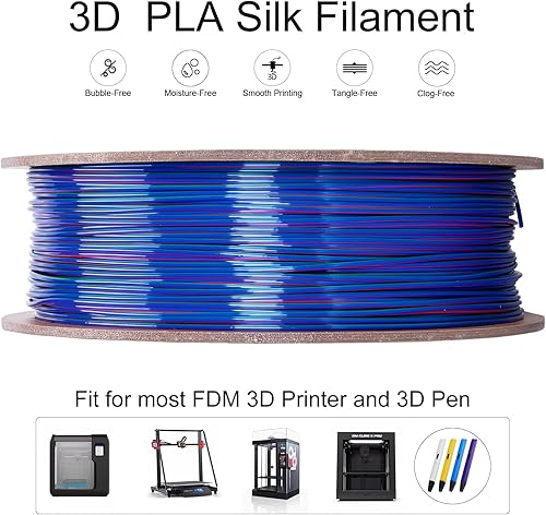 Miniatura 3 de Filamento de impresión 3D de ácido poliláctico de seda para impresora 3D, filamento de coextrusión de ácido poliláctico de seda de 0.069 in,