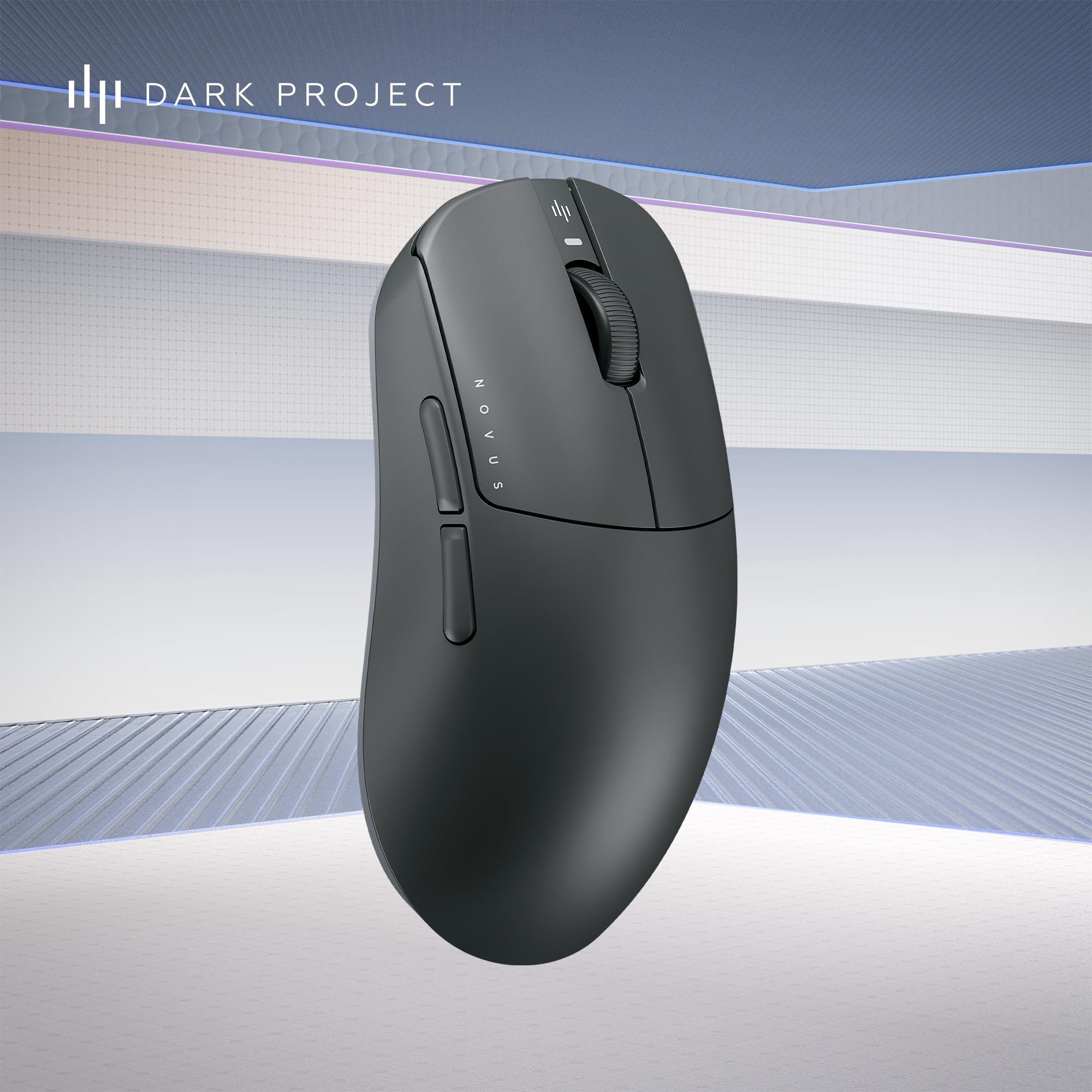 Dark Project Novus - Ratón inalámbrico para juegos | Ultraligero 51 g | PixArt PAW3395 | 26K DPI | Velocidad de sondeo de 2K Hz | 6 botones programables | Hasta 70 horas de duración de la batería