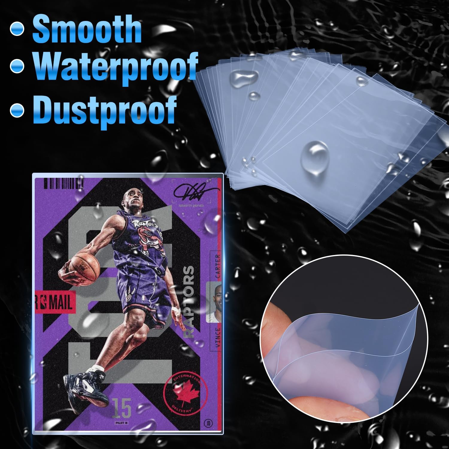300ct Penny Sleeves, EDUDIIU Penny Sleeve for Trading Cards, Card Penny Sleeve, Soft Card Sleeves, Plastic Clear Baseball Card Protector for Sports, Football, Game, TCG, MTG Cards