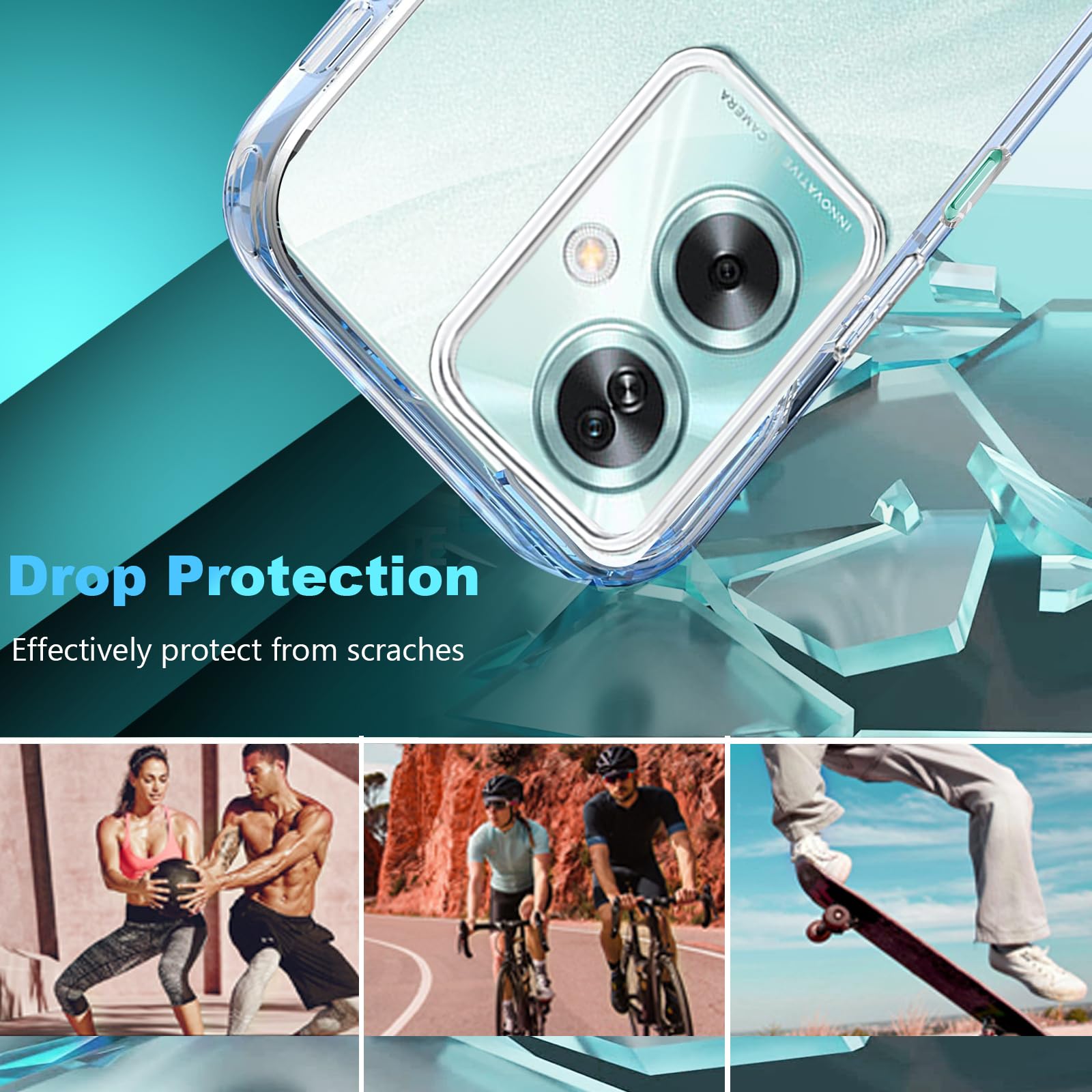 Coque Pour OPPO A79 5G, Coque Antichoc à 360°, En TPU, Avec