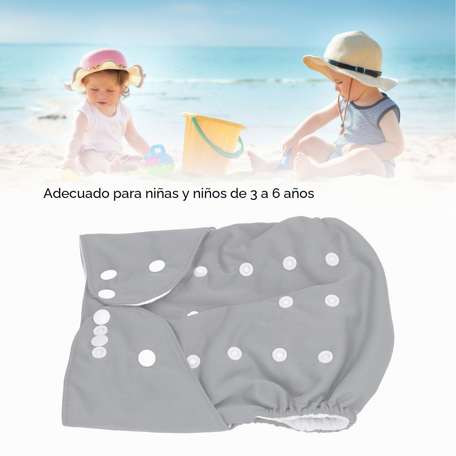 Pañal lavable para bebé, pañal lavable reutilizable, Pañales de tela ajustables y lavables de bolsillo, Lavables y Ajustables, para Niños, Niñas y Niños de 3 a 6 Años (104)