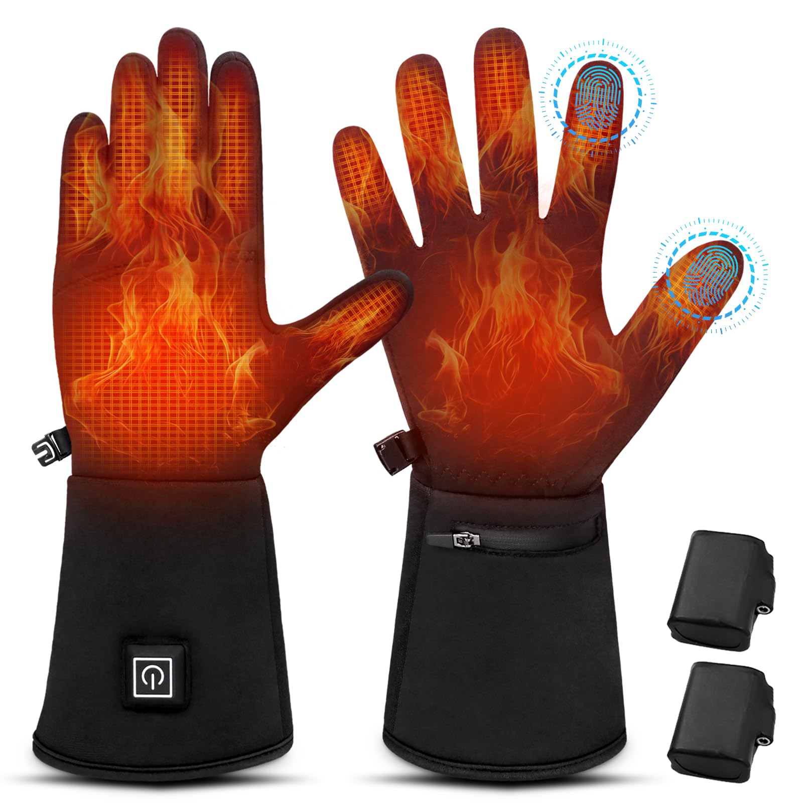 Guantes Calefactables Mujer, Guantes Calefactables Hombre, Guantes calefactables USB | Pantalla Táctil | Ultrafinos para Destreza | Utilizzabile da Solo o Come fodera