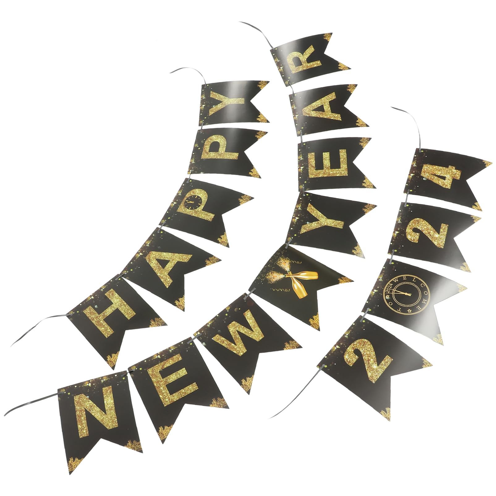 PRETYZOOM 5 Set Di Decorazioni Per Striscioni Di Forniture Per Feste Uniche 2024 Bandierine Appese Per Il Nuovo Anno Cartello Di Benvenuto Festivo