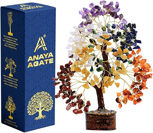 Árbol de la vida de cristal de 7 chakras, árboles de cristal curativo para decoración del hogar, decoración de escritorio de oficina, decoración de