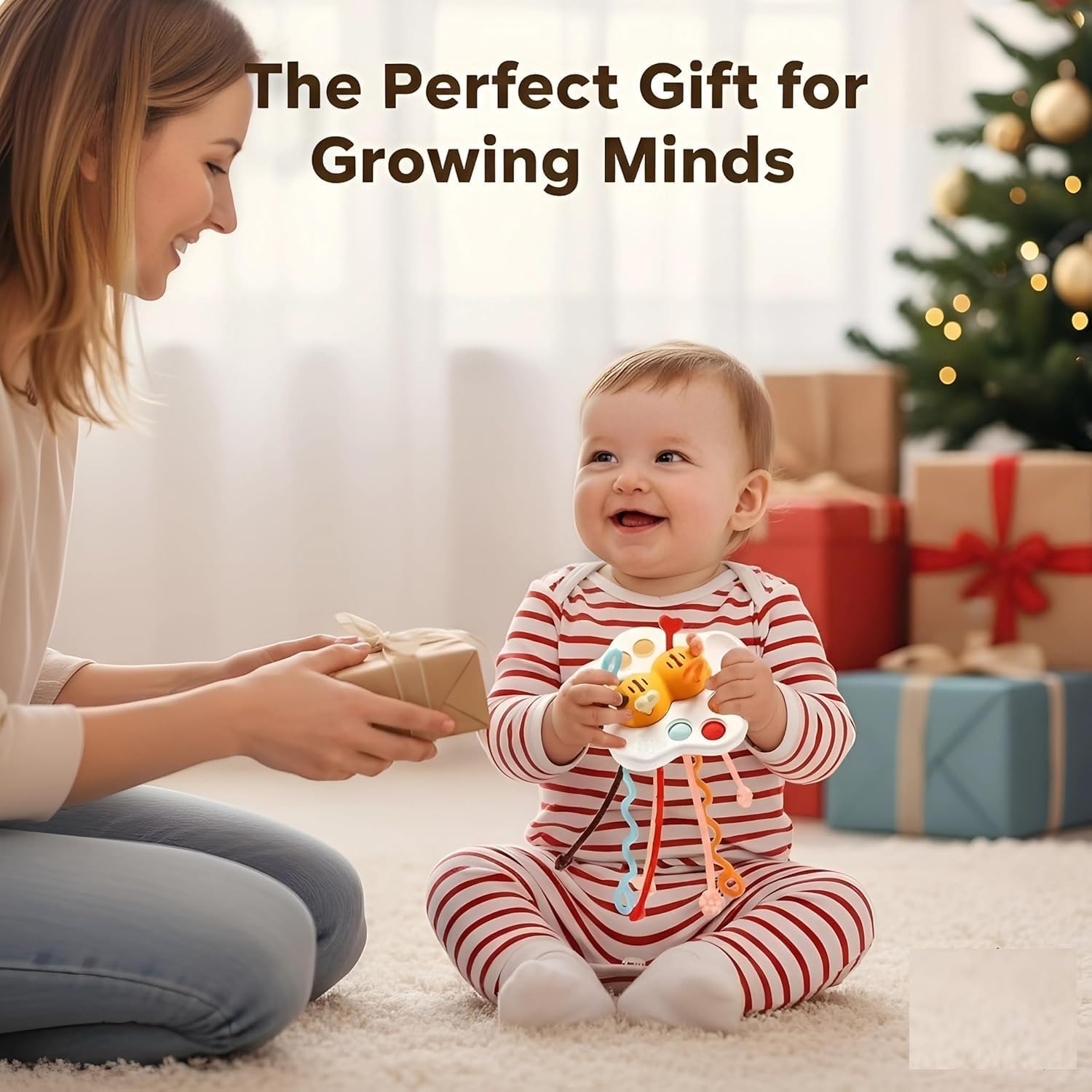 Brand Conquer Montessori Toys for 1 Year Old Boy, Toddler Fidget Sensory Airplane Travel Toys for Toddlers 1-3 - Toddler Stocking Stuffers One Year Old Boy Birthday Gift (Pull String Toy) - Image 7 thumbnail
