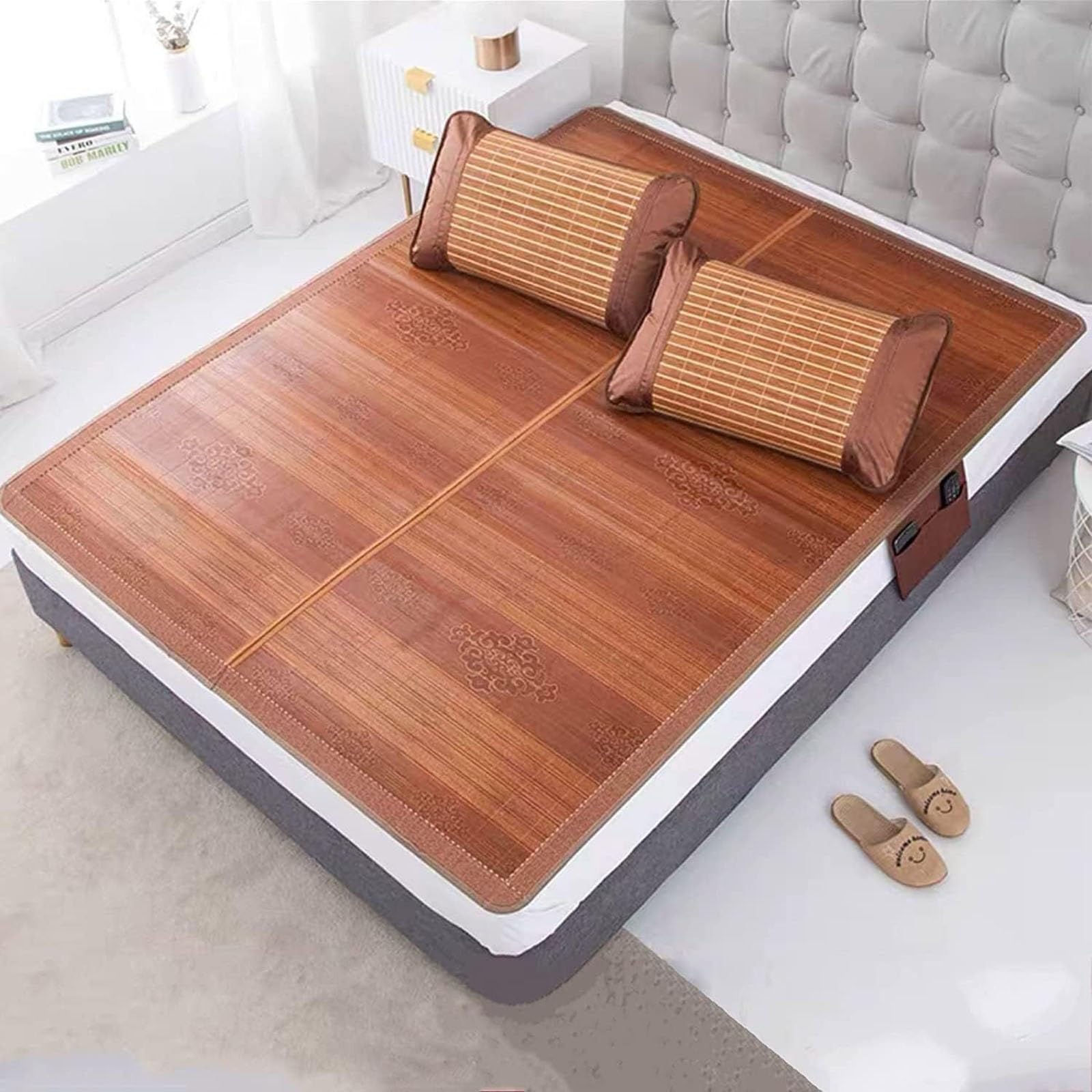HYQOUKLR Rattan Mat Bed, Double-Sided Folding Bamboo Summer Mat - Breathable Non-Slip, Multiple Sizes(80x190cm)
