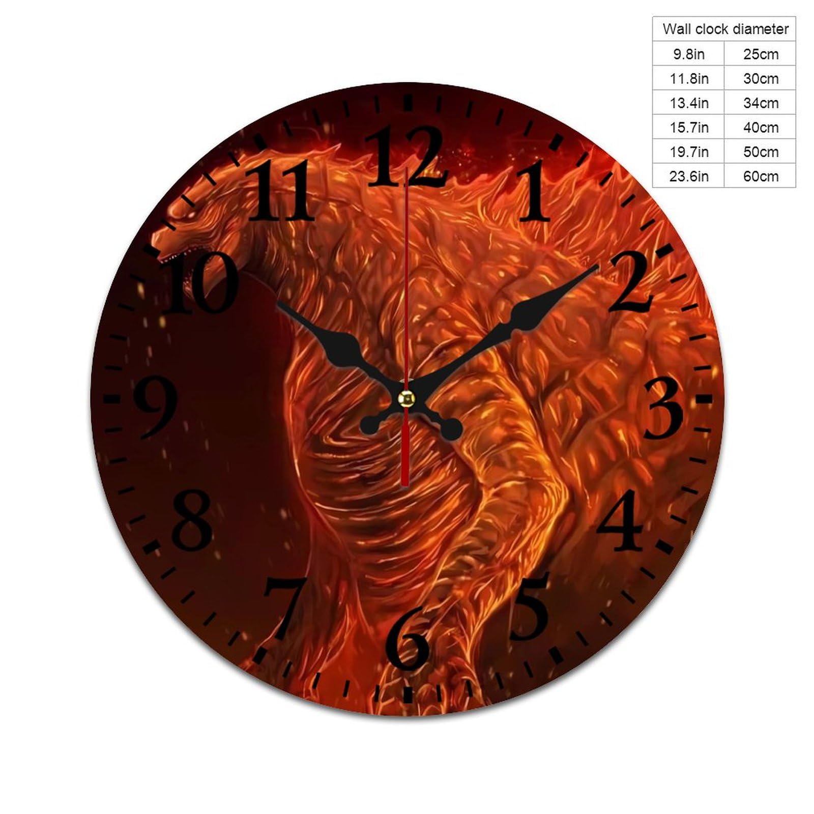 Amazon.co.jp: ゴジラ 掛け時計 PVC壁掛け時計 静音 連続秒針 壁掛け