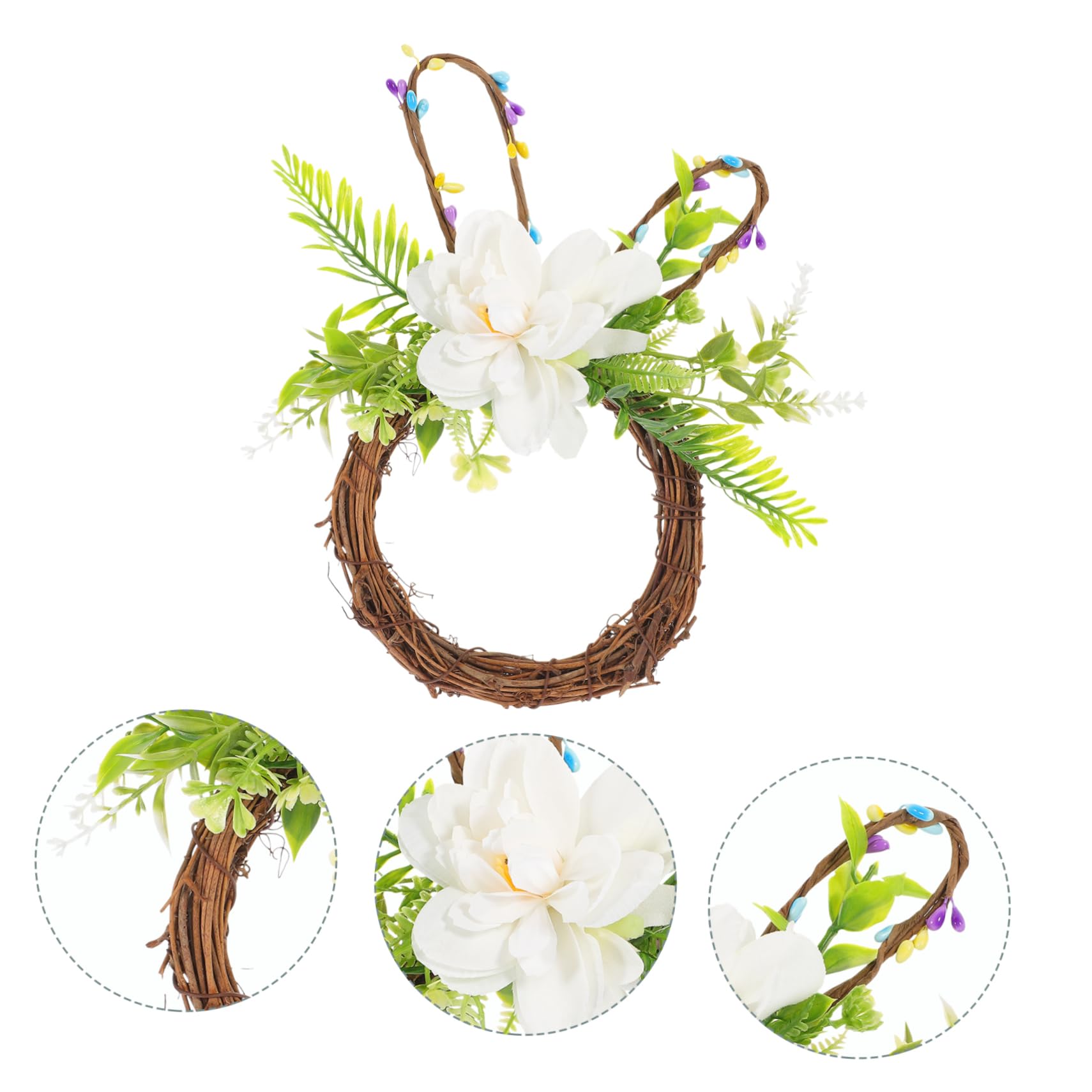 Cabilock 2 Pz ghirlanda pasquale wall decor easter bunny Fiore pasquale decorazione e decorazione casa ornamento di ghirlanda artificiale di pasqua artificiale plastica