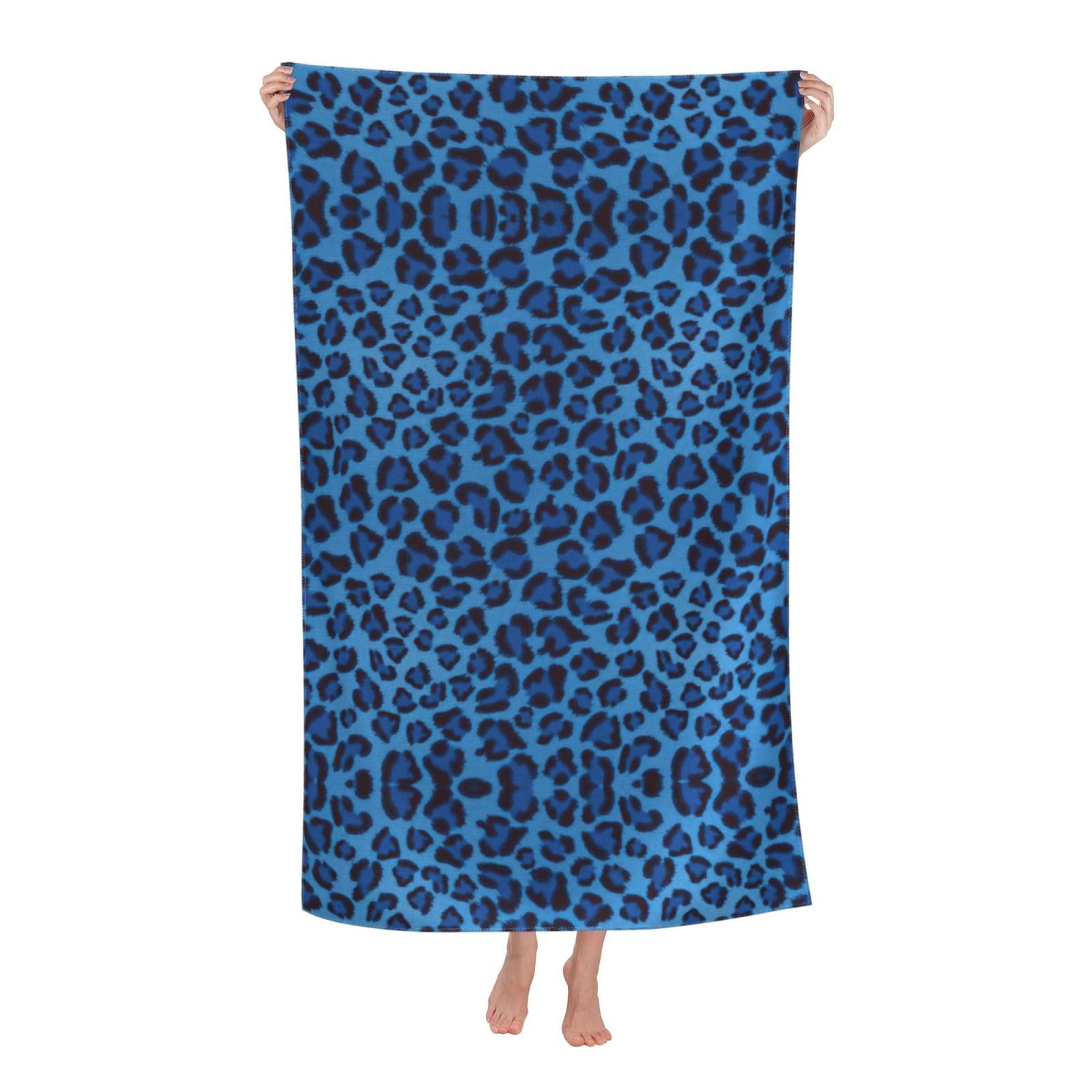 Oazcvbnn Women's White Leopard Skin Animal Print Adult Beach Towel Summer Travel Pool Vacation Swimming Fitness Outdoor Adventures