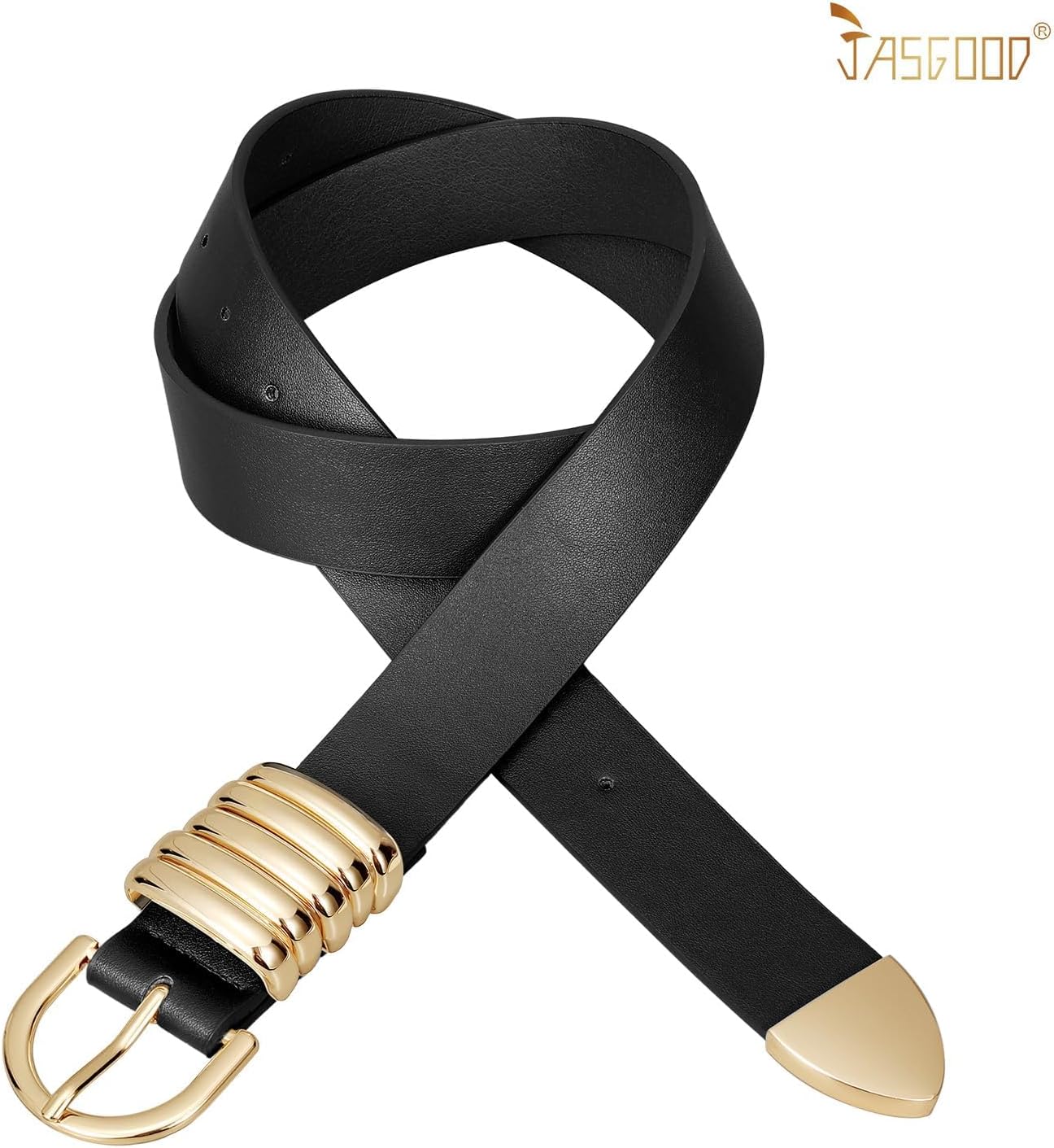 JASGOOD Women’s PU Leather Belt for Jeans Pants Dress Fashion Ladies Waist Belt with Gold Buckle - Image 5