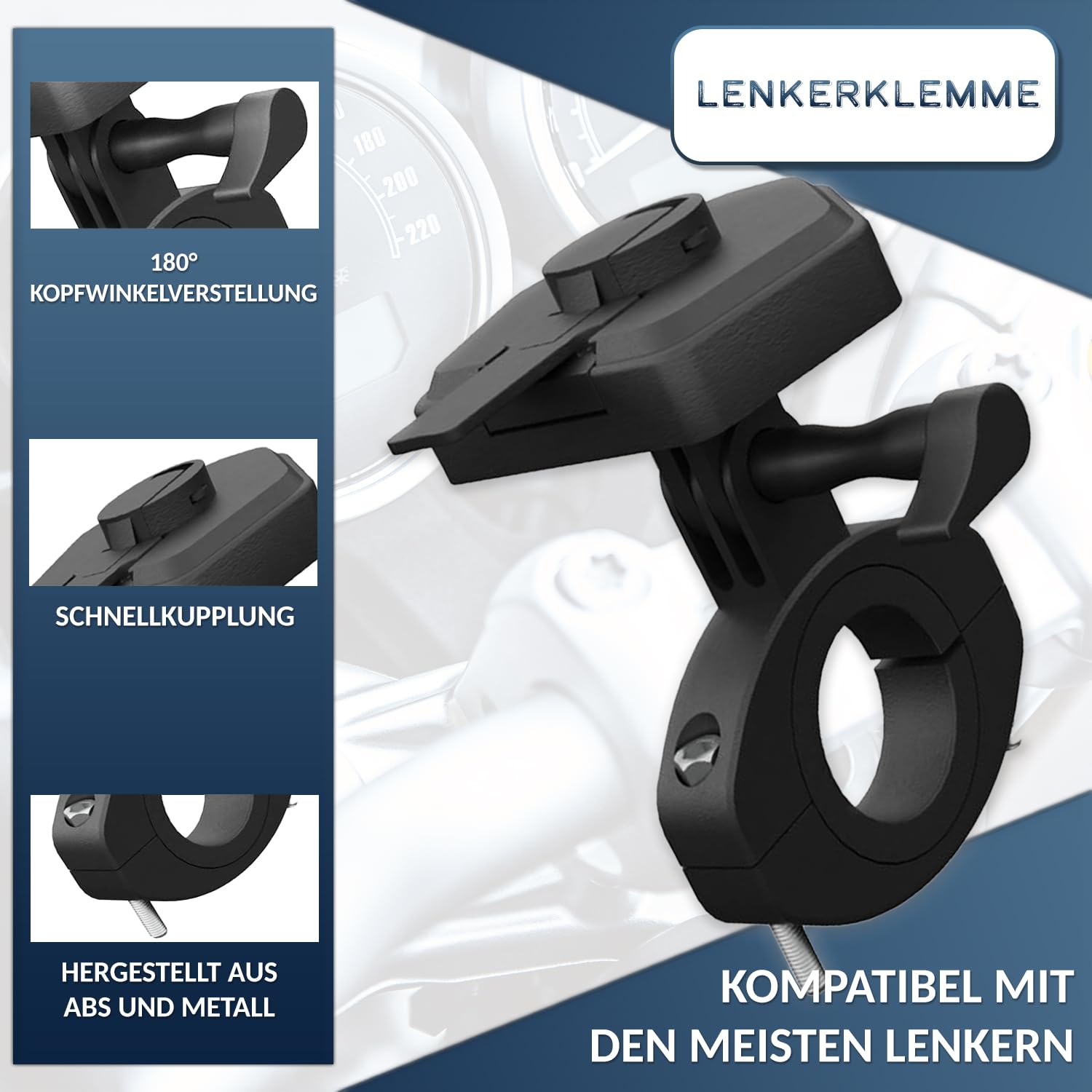 Motorrad handyhalterung wasserdicht mit Ladegerät 2.1A Schnellverbindung Handytasche mit Blendfreies Visier gültig für Smartphones bis 7,5" unzerbrechliche Lenkerhalterung