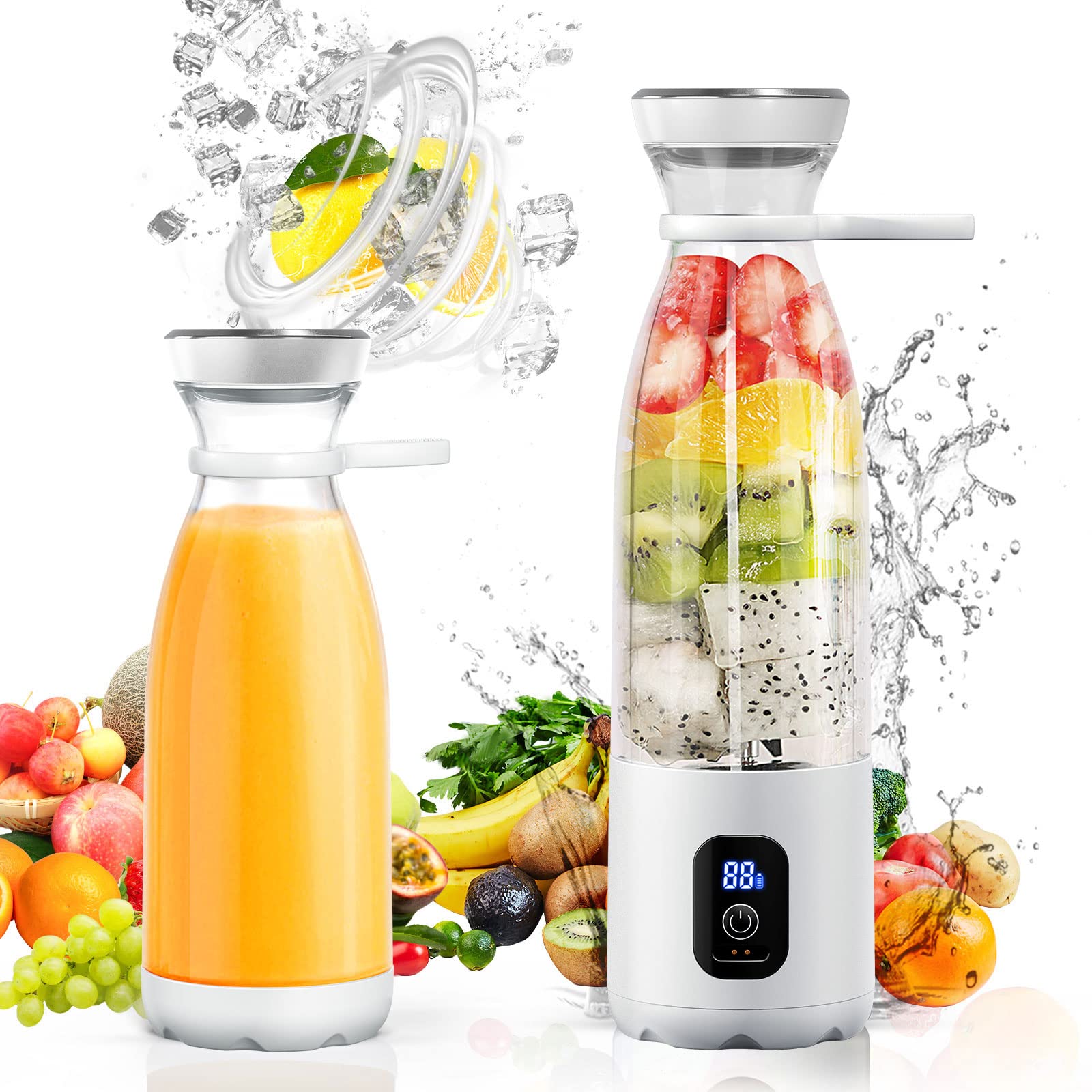 Portable Blender, Personal Blender for Shakes and Smoothies, 20oz Portable Blender USB Rechargeable, As POWERFUL As Many C...