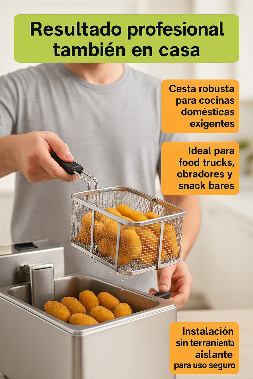 CubetasGastronorm ®- Movilfrit - Cesta Freidora 205x290x125mm Movilfrit - P 907041