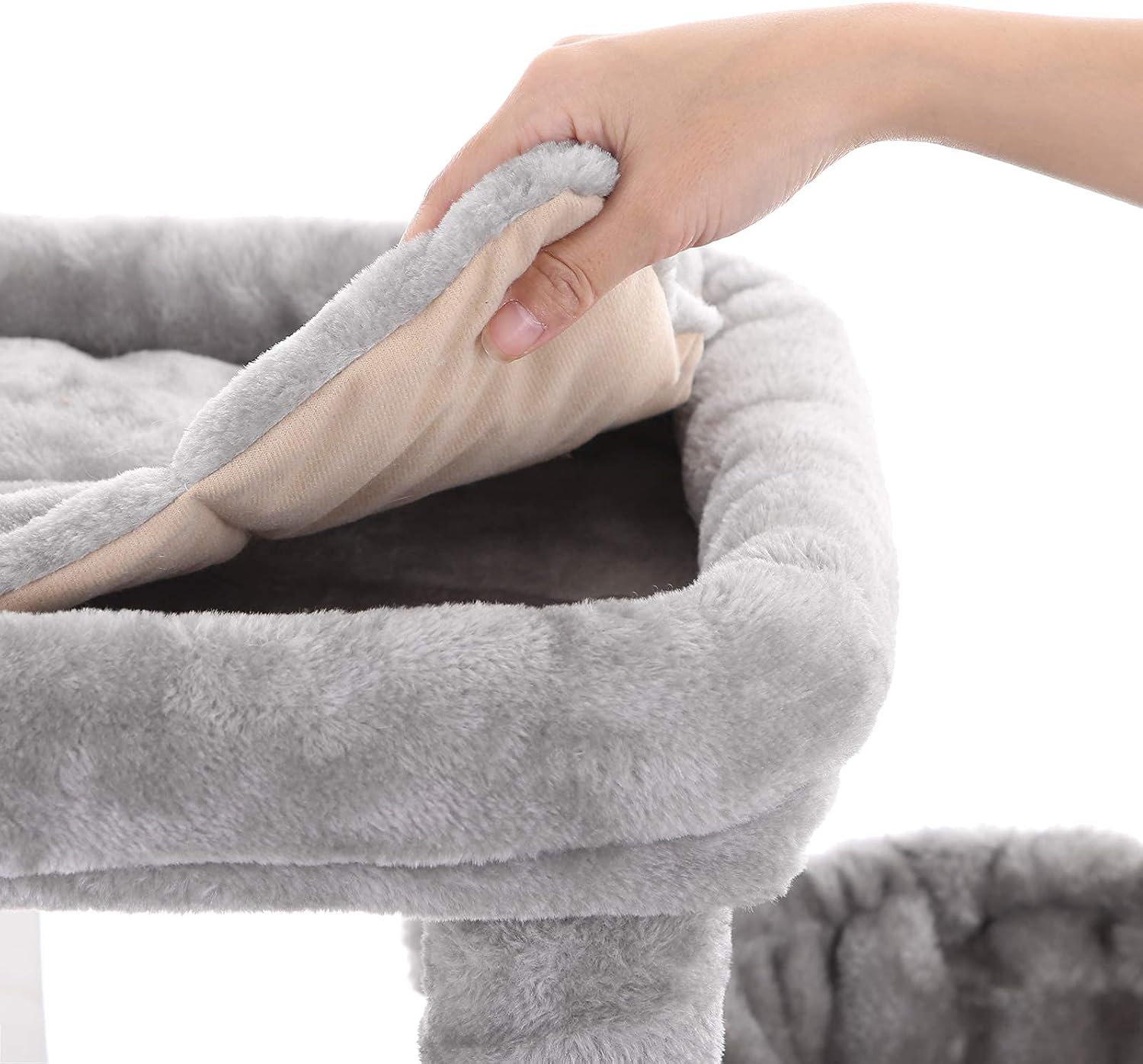 FEANDREA Cat Tree, Cat Tower, Scratching Posts, 47.2 Inches, Light Gray UPCT80W