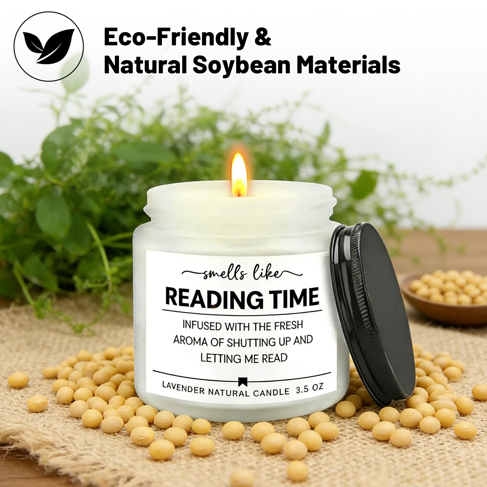 Regalo per gli amanti dei libri, elegante candela profumata alla lavanda, candela di cera di soia naturale profumata a lunga durata, regalo di compleanno per lettori e scrittori