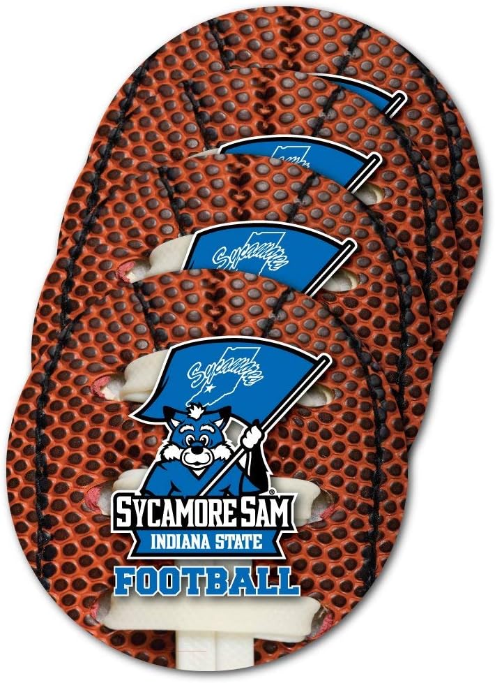 VictoryStore Coasters - Indiana State University Coaster Set, Football Design, Set of 4