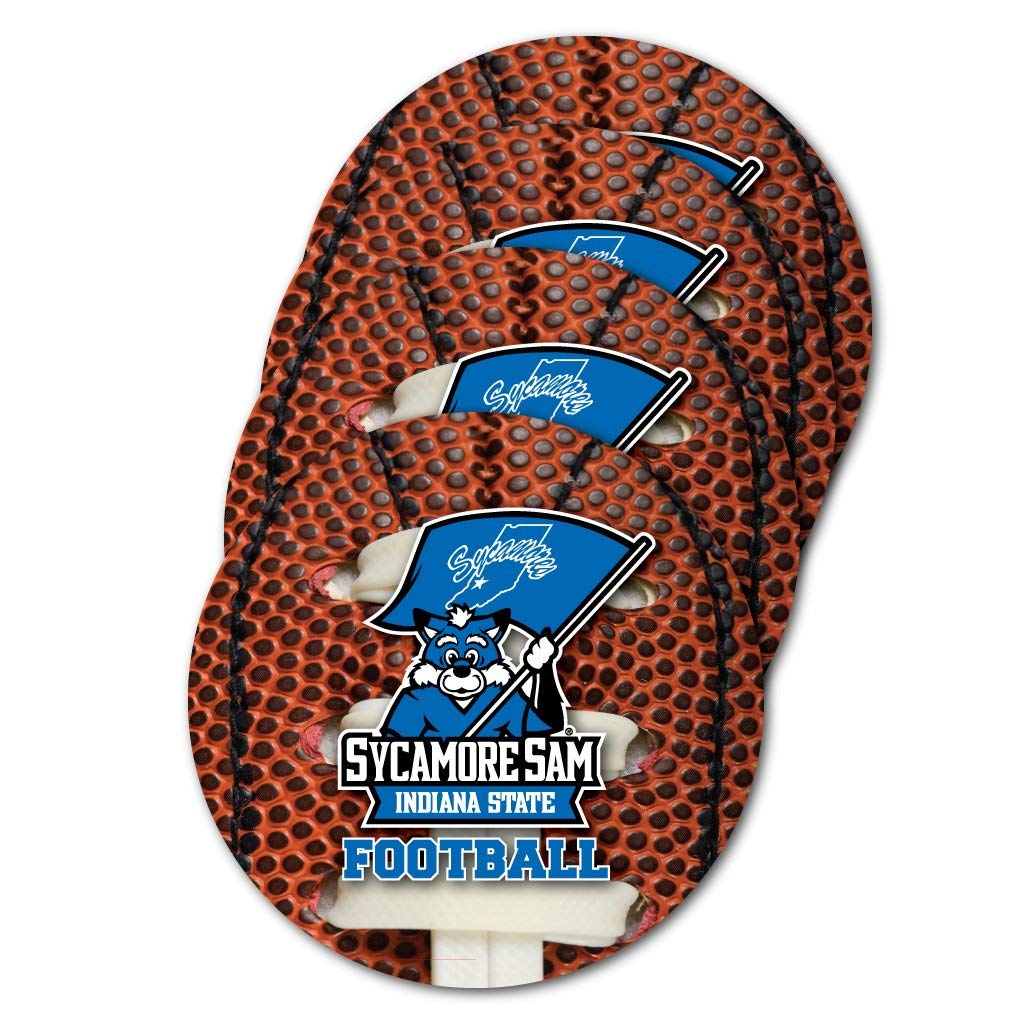 VictoryStore Coasters - Indiana State University Coaster Set, Football Design, Set of 4