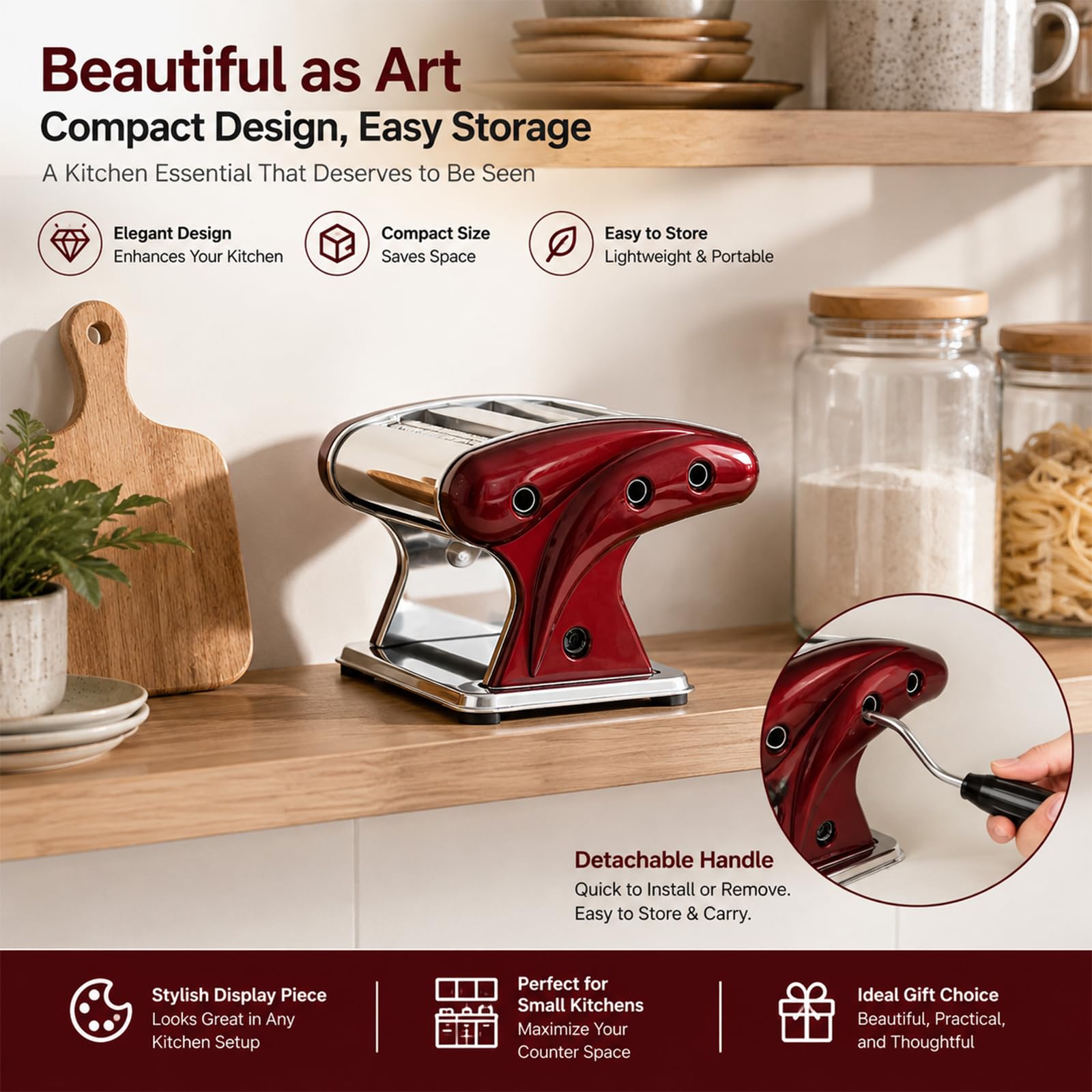 XINGYUEXUAN Máquina manual para hacer pasta, fideos, masa, acero inoxidable, con cortadores de 2 mm y 4 mm para hacer pasta casera