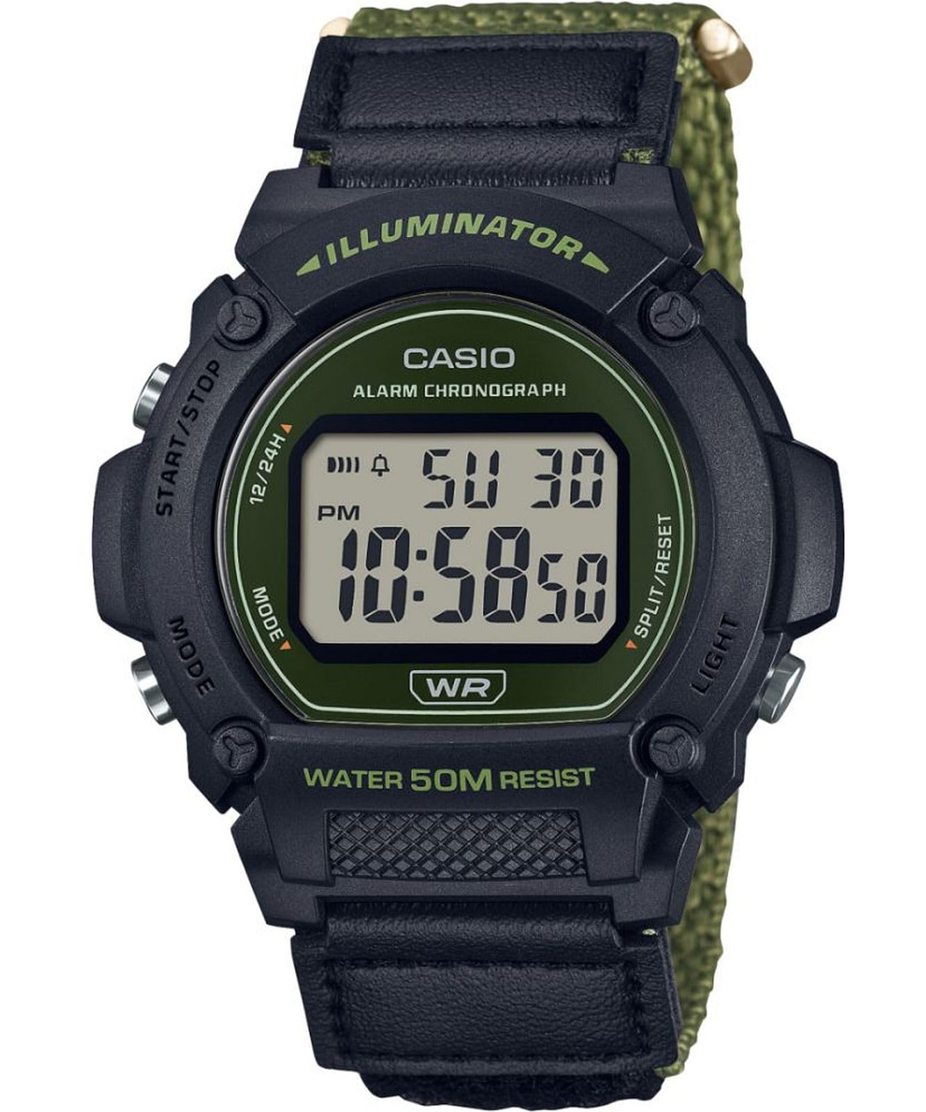 Casio Reloj Digital para Hombres de Cuarzo con Correa en Resina W-219HB-3AVEF