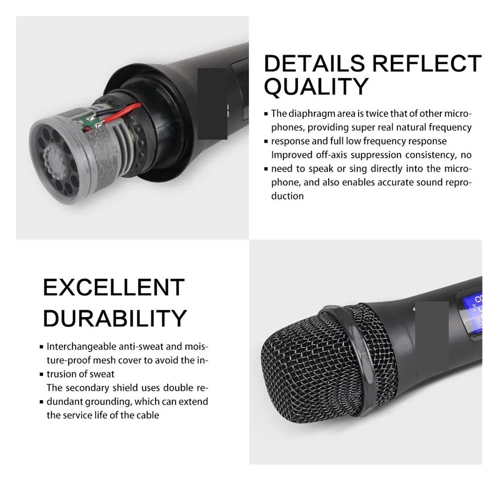 Microphone Professionnel Sans Fil, 2 Canaux, Karaoké Portable, For Fête, Réunion, Église, Spectacle À Domicile Captation Sonore Claire