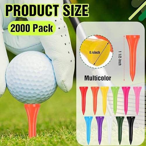 Miniatura 9 de Mudder 2000 Pcs Bamboo Golf Tees Bulk Professional Golf Tees Tall Less Friction Golf Tees for Club Men Women Kids Accessories