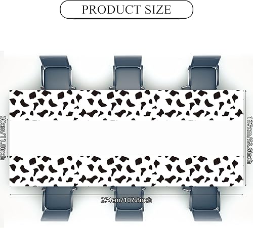 Miniatura 3 de Oudain 3 manteles de vaca de 54 x 108 pulgadas para fiesta, mantel de vaca, camino de mesa, mantel rectangular de fiesta de cumpleaños, suministros