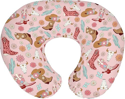 Miniatura 16 de Lindas fundas de almohada de lactancia rosa para niñas, vaqueras occidentales, caballo, cactus, montaña, puesta de sol, fundas para almohadas de
