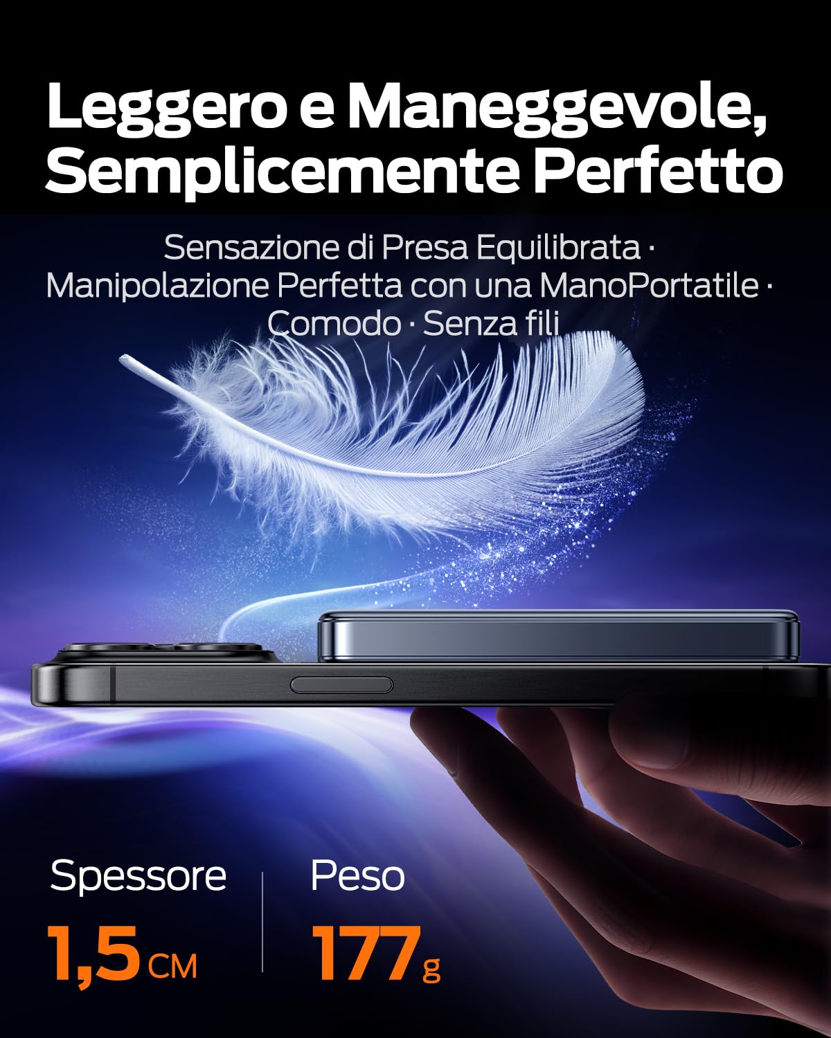MOVESPEED MagSafe Power Bank 10000mAh Powerbank Slim Magnetic Powerbank Caricabatterie Portatile Wireless Piccola Batteria Magsafe Compatibile con iPhone 17 Pro Air/ 16 Pro Max (Grigio Siderale)