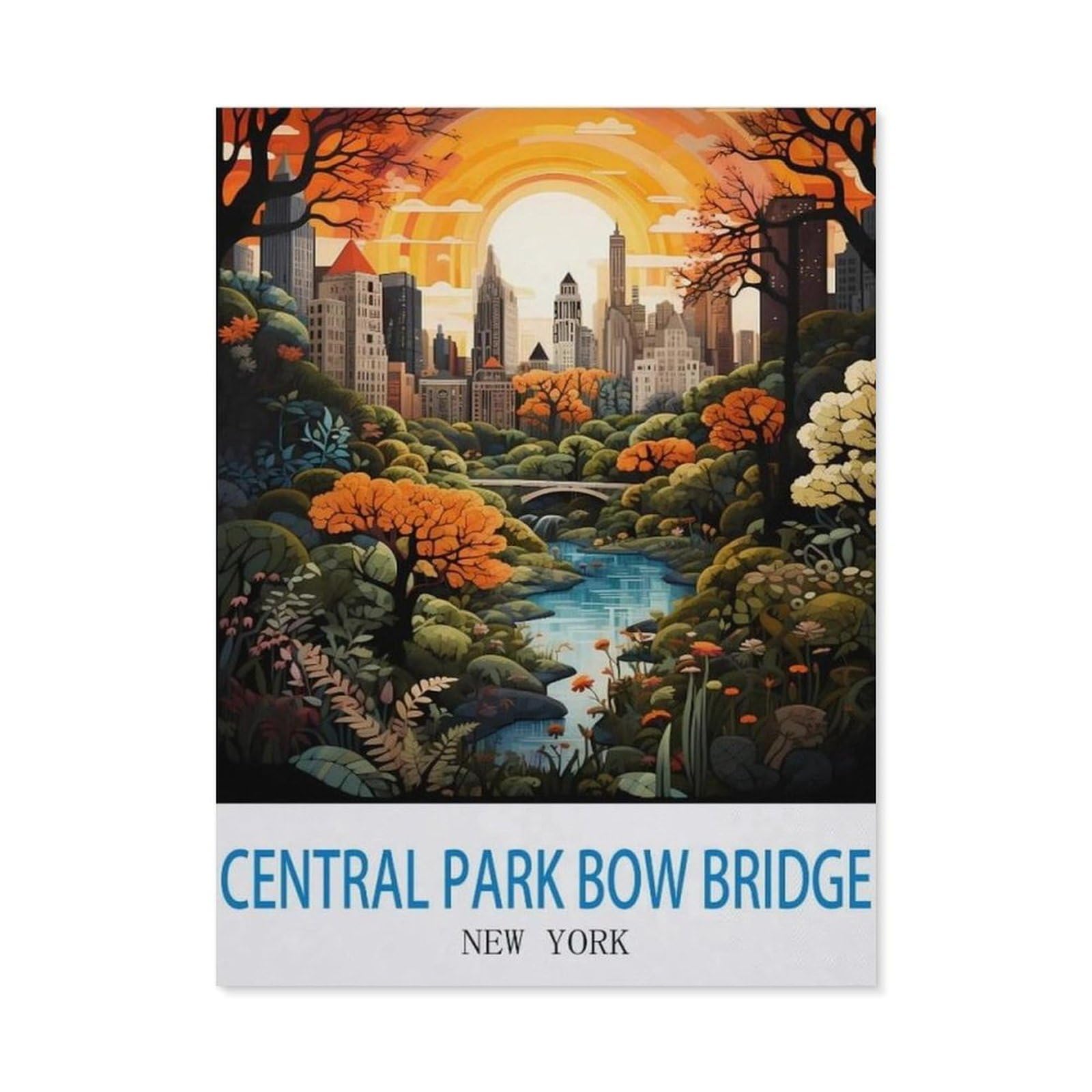 BEAYODKP 5D DIY Diamond Painting，Central Park Bow Bridge New York