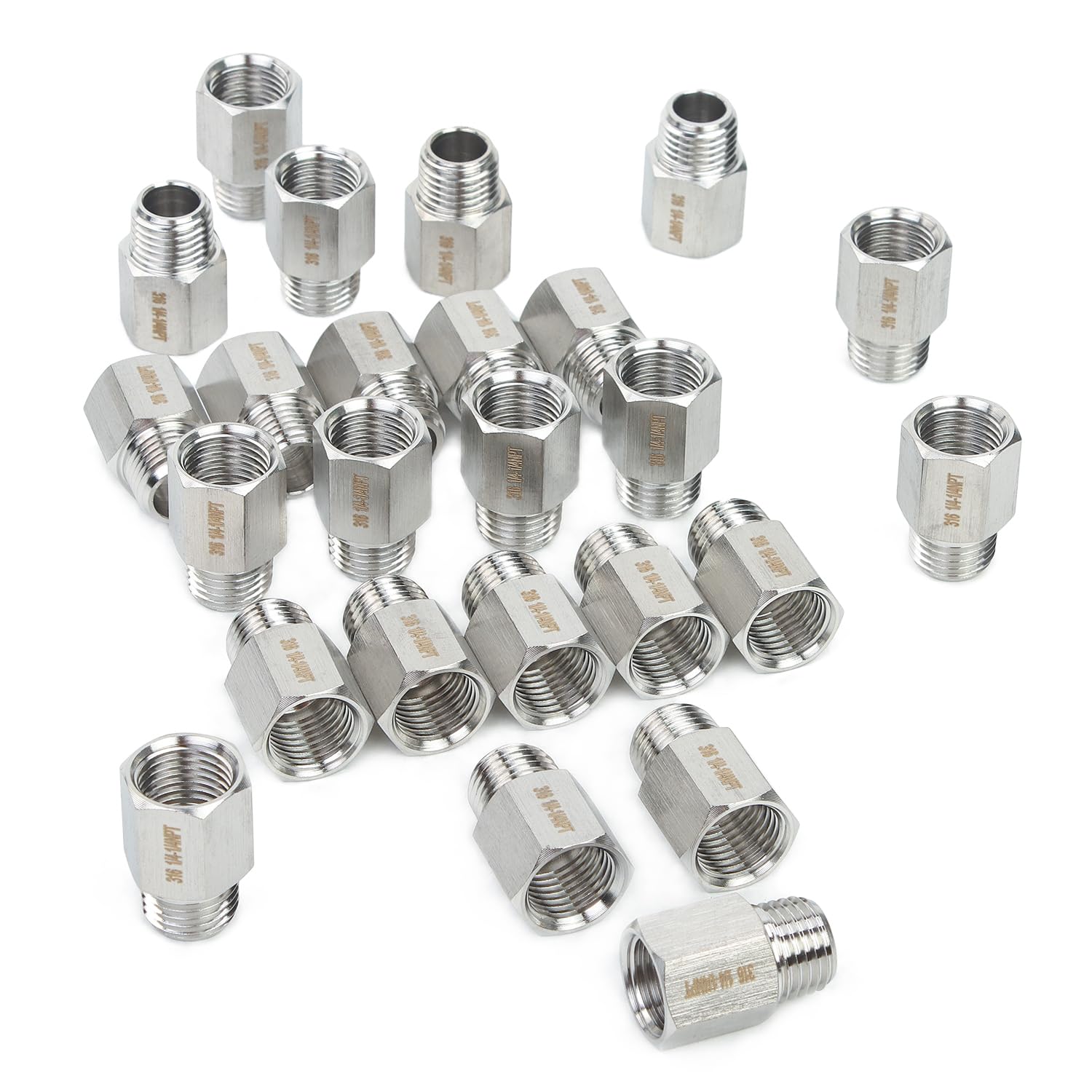 Generic producción de barra acero inoxidable 316 ajuste de tubo hembra x macho NPT adaptador Aire Combustible Agua