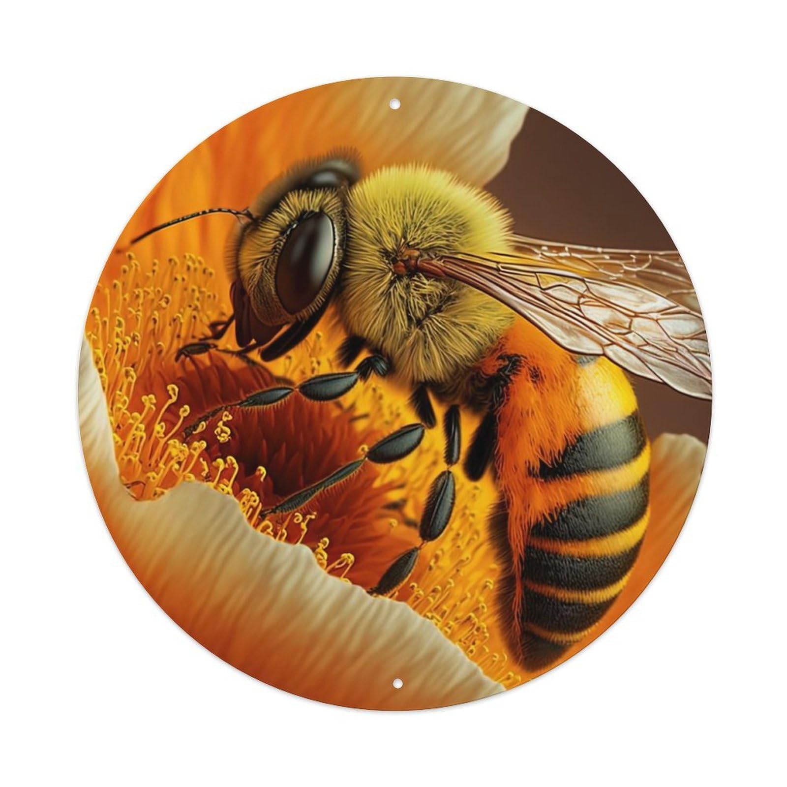 Animal Western Honeybee Vintage Metal Tin Sign Plaque Wall Decor for Cafe, Club Bar, Office, Garden Metal Poster 8x8Inch