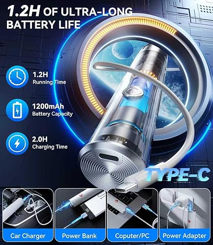 Miniatura 3 de Sellador al vacío portátil inalámbrico de mano con 5 bolsas grandes y 5 medianas bolsas de vacío, bomba automática para conservación de alimentos,