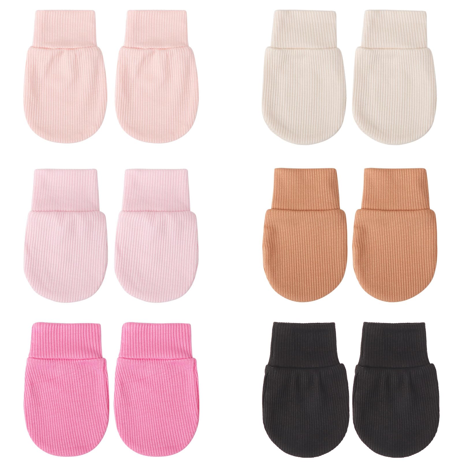 DRESHOW Newborn Baby Mittens Infant Gloves No Scratch Mittens Elastic Wrist Gloves for 0-6 Months Baby Boys Girls