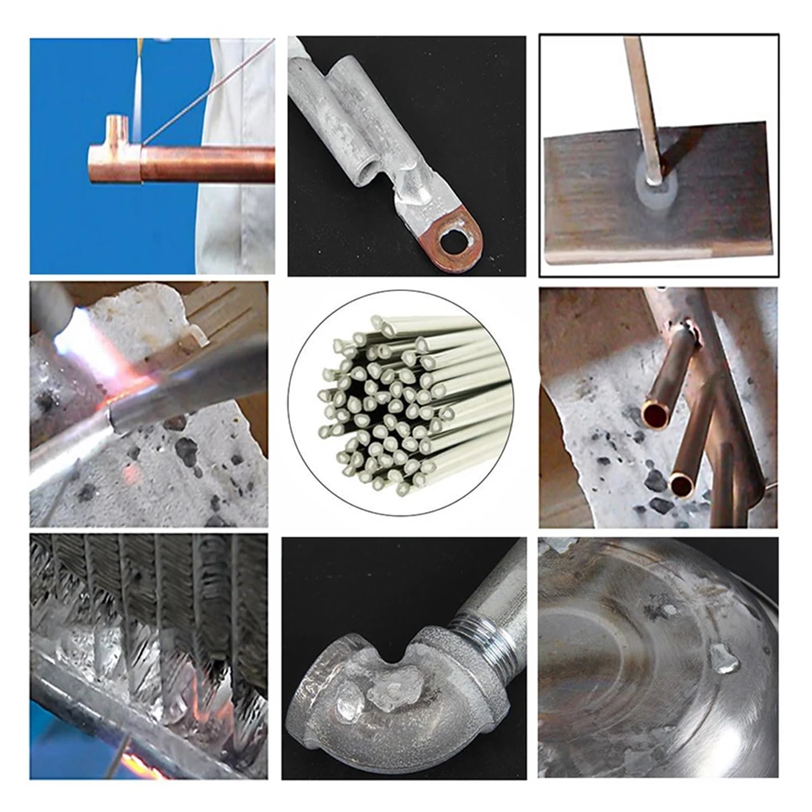 50~10 piezas de varillas de soldadura de aluminio sin necesidad de polvo de soldadura, soldadura fuerte de baja temperatura(2.0x250mm,50pcs)