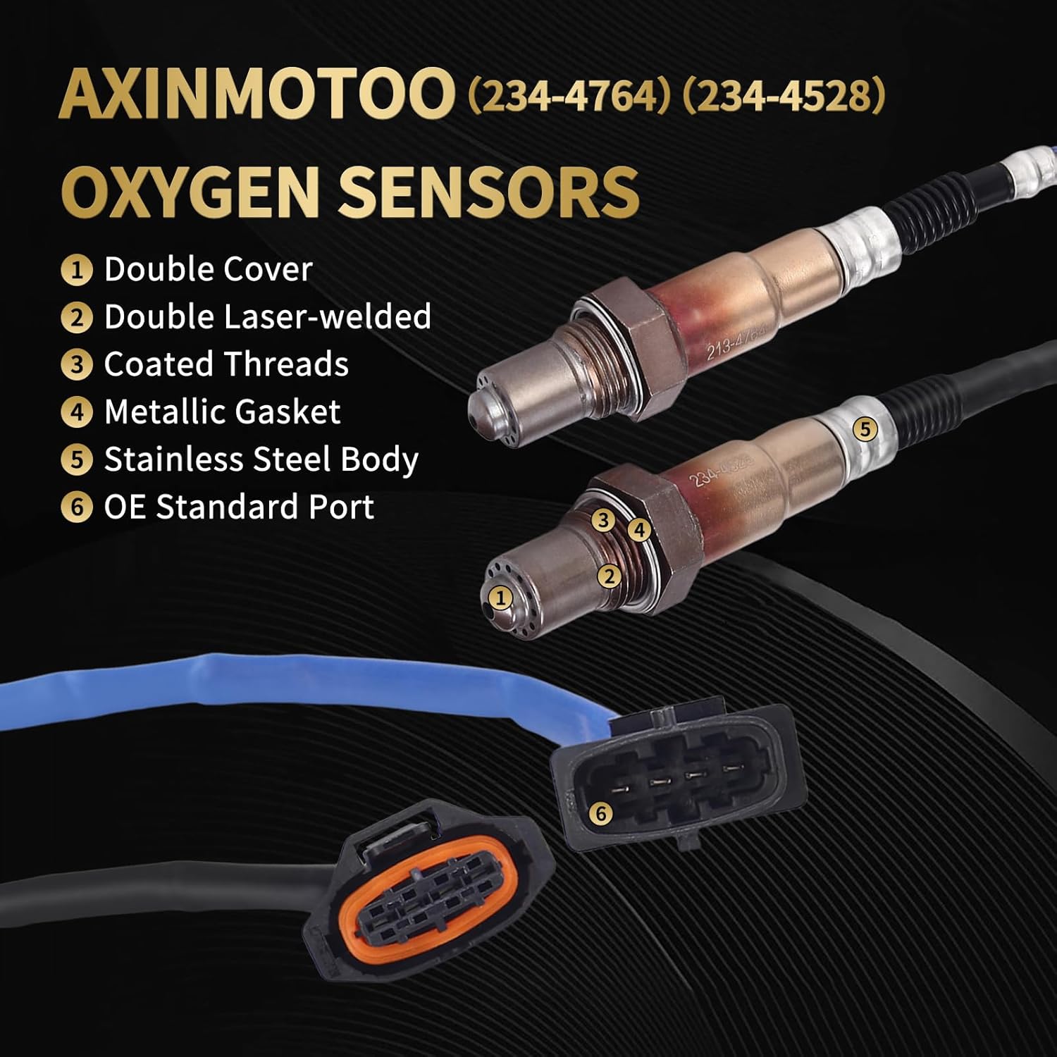 Oxygen O2 Sensor 213-4764 234-4528 Upstream Downstream Replacement for Chevy Sonic LT LTZ 2012, Cruze Eco LT LTZ 2011 2012 2013 2014 2015 L4 1.4L 55572993 55572216 2PCS