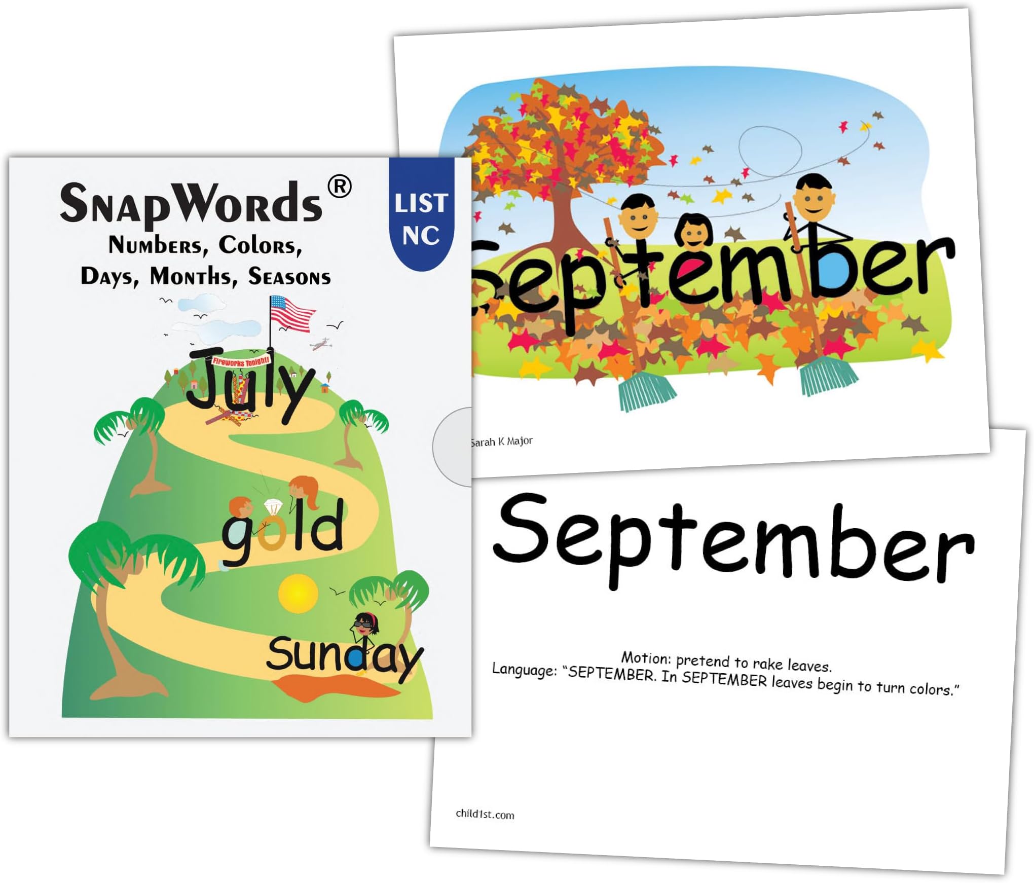 SnapWords® Numbers, Colors, Days, Months, Seasons Teaching Cards Sight Words Flash Cards | Multisensory | Kinesthetic | ESL | ELL Sight Word Flash Cards