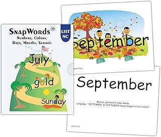 SnapWordsÂ® Numbers, Colors, Days, Months, Seasons Teaching Cards Sight Words Flash Cards