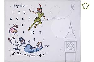 Disney Peter Pan White Let The Adventure Begin Baby Soft Milestone Blanket