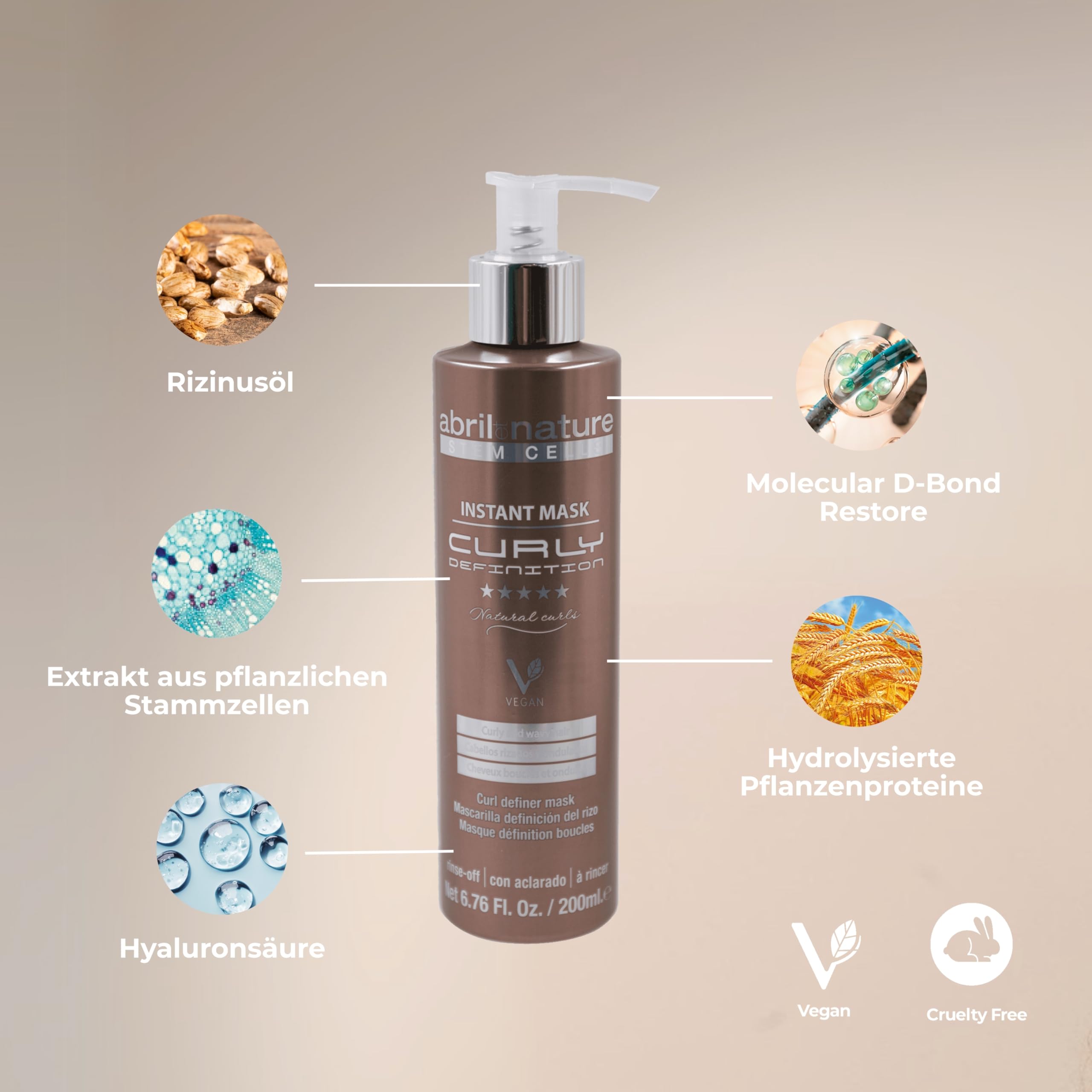 abril et nature - Haarmaske Locken, Curly Definition Mask, Für Lockiges & Welliges Haar, Anti Frizz & Hitzeschutz für Haare, Professional Conditioner Locken, 1000 ml