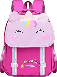 Mochila Escolar Infantil Unicórnio e Dinossauro, 4 Cores Disponíveis, Design Divertido, Alças Ajustáveis, para Crianças da Pré-escola e Ensino Fundamental