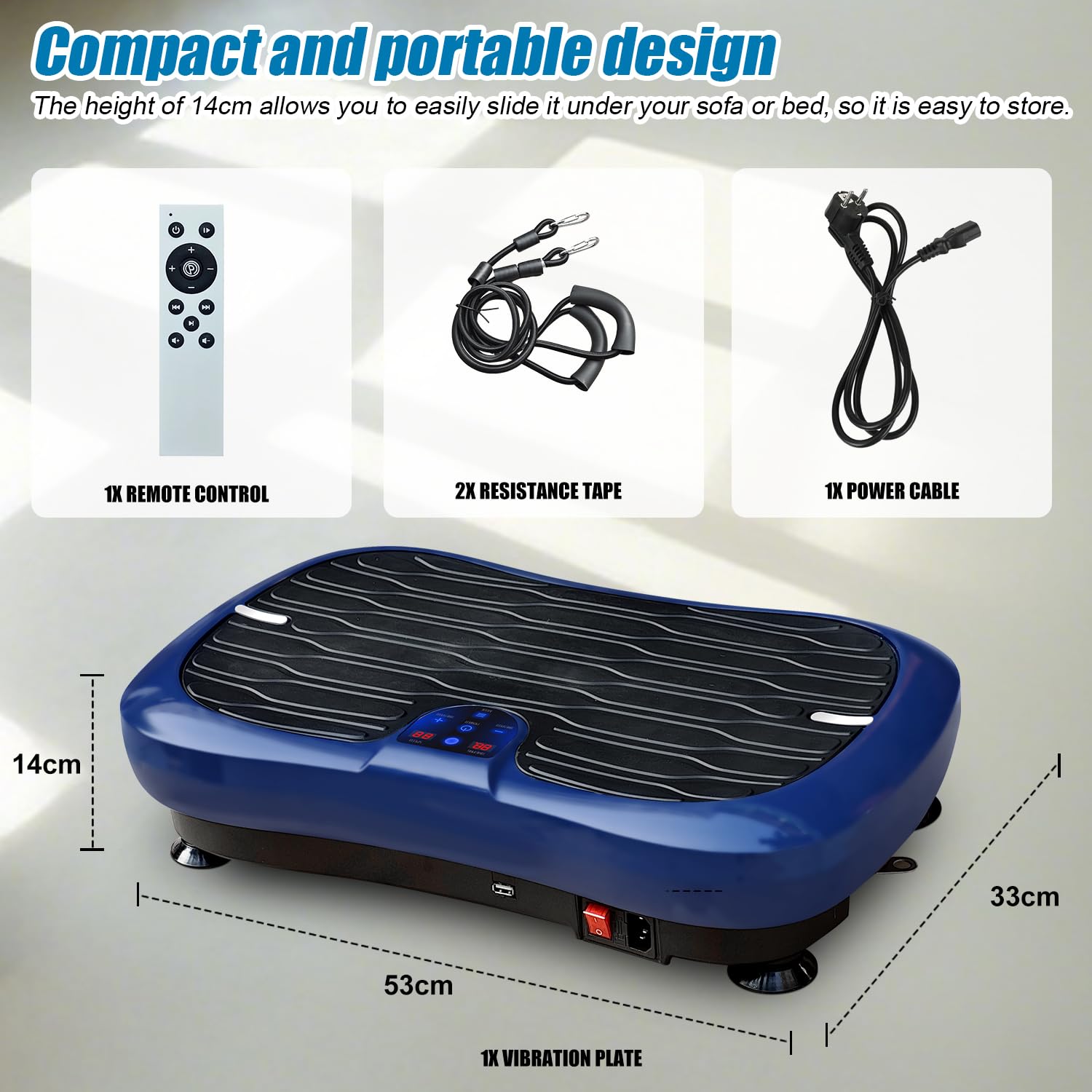 Vibrationsplatte - Rüttelplatte Sport für Zuhause - 99 Intensitätsstufen - 5 Trainingsprogramme - Vibrationsboard für Ganzkörpertraining, Muskelaufbau, Bluetooth Lautsprecher, 120KG Tragkraft