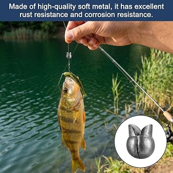 Split Shot Fishing Weights, 100 Piece Split Shot Weights Set with Line Pliers, Mixed Sizes Fishing Sinkers and Weights for Sea Fishing and Carp Fishing