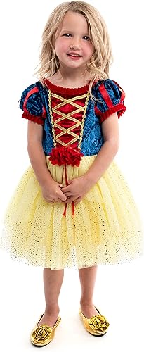 Little Adventures Vestido de fiesta de princesa blanco como la nieve, lavable a máquina, disfraz infantil sin purpurina