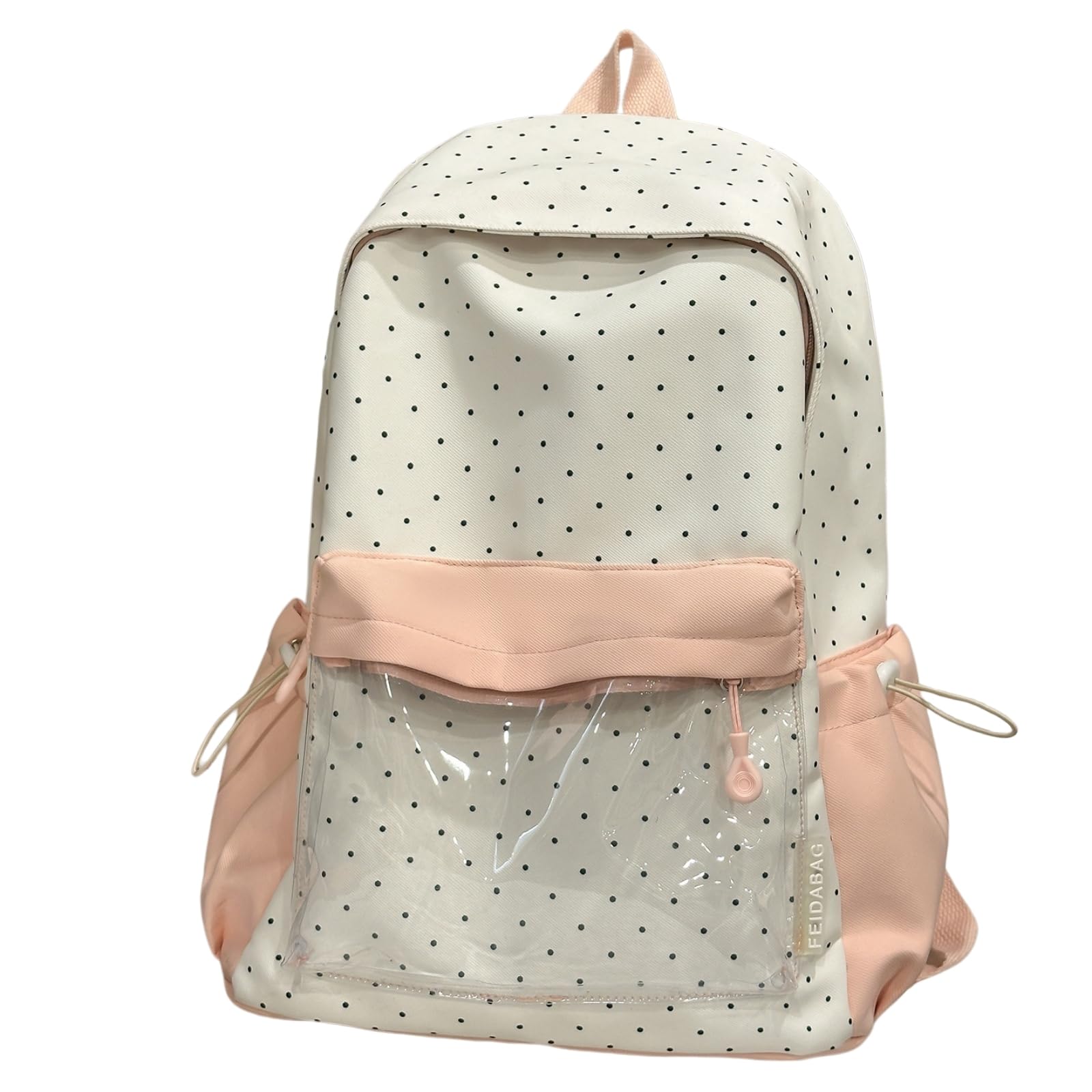 Zaino Polka DOT Contrasto ITA Zaino, Carino Grande capacità Borsa Leggera Scolastica per Ragazze Uso Giornaliero di Viaggio-pink-40x31x14cm