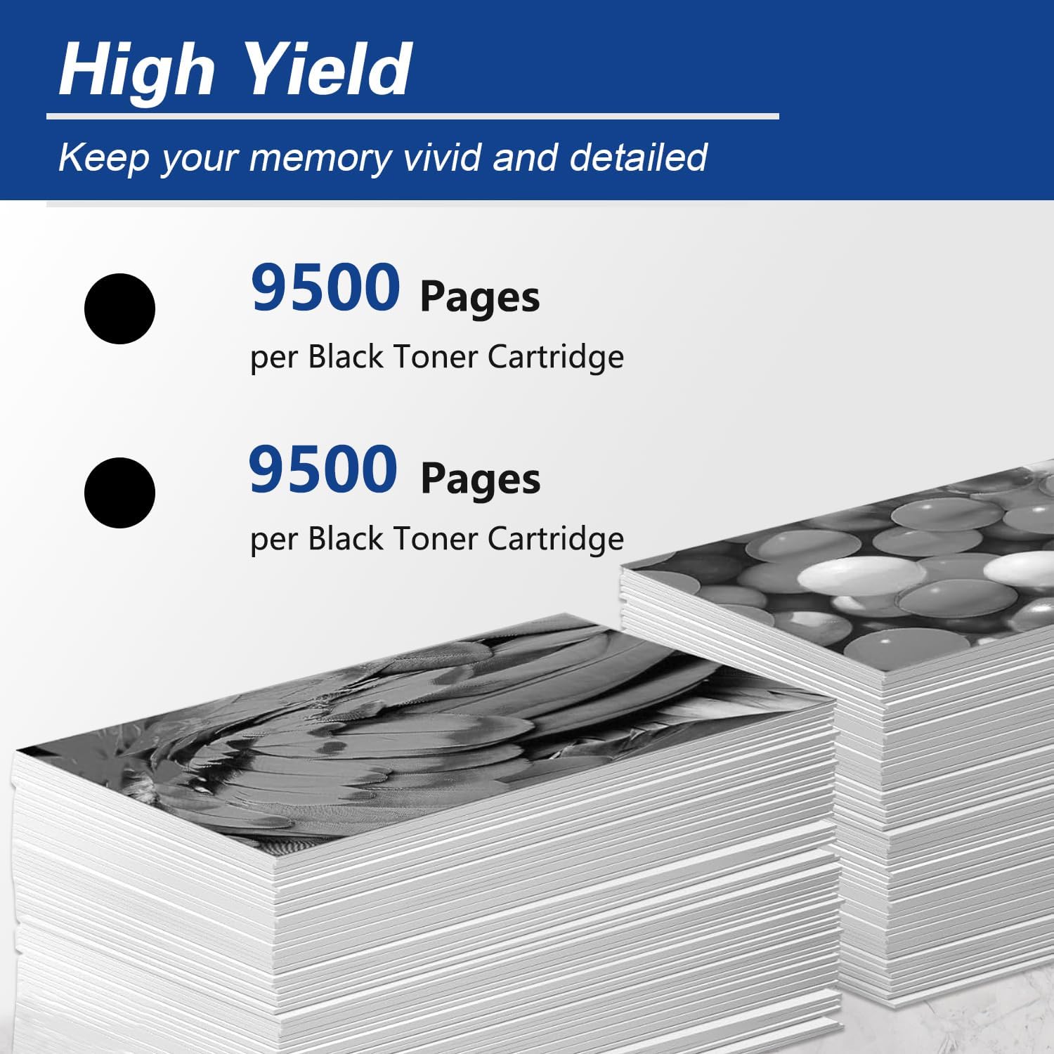 148X Toner Cartridge High Yield Black (2-Pack) Replacement for HP 148A 148X W1480A W1480X Works for Laser Jet Pro MFP 4101fdw 4101fdn 4001dw 4001dn 4001n Printer | W1480X